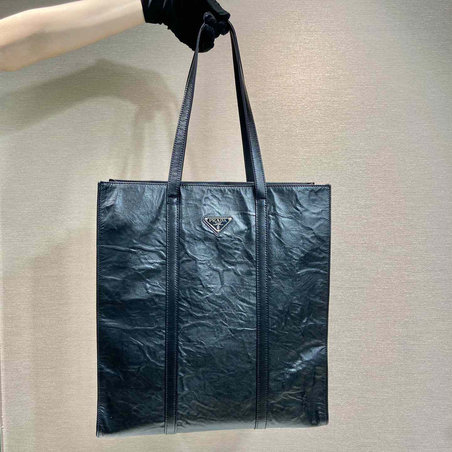 Prada Medium Antiqued Nappa Leather Tote Bag - PerfectKickZ