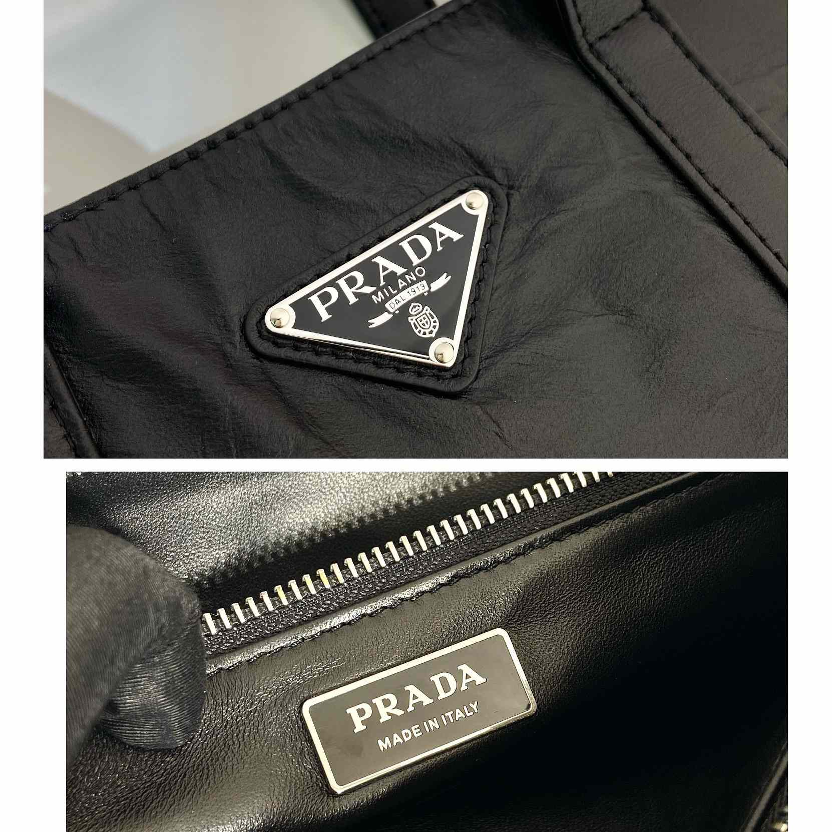 Prada Medium Antiqued Nappa Leather Tote Bag - PerfectKickZ