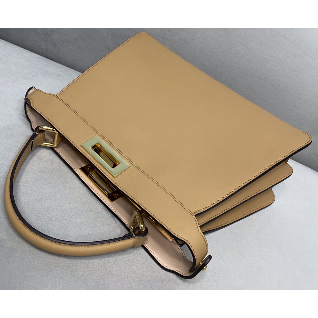 Fendi Peekaboo Iseeu Medium Beige Leather Bag - PerfectKickZ