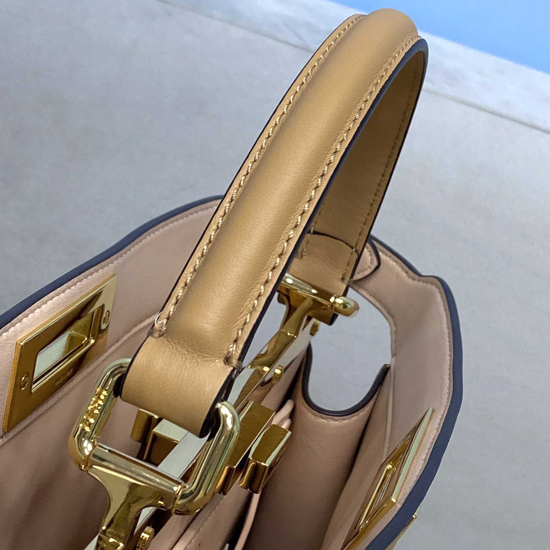 Fendi Peekaboo Iseeu Medium Beige Leather Bag - PerfectKickZ