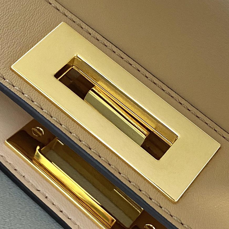 Fendi Peekaboo Iseeu Medium Beige Leather Bag - PerfectKickZ