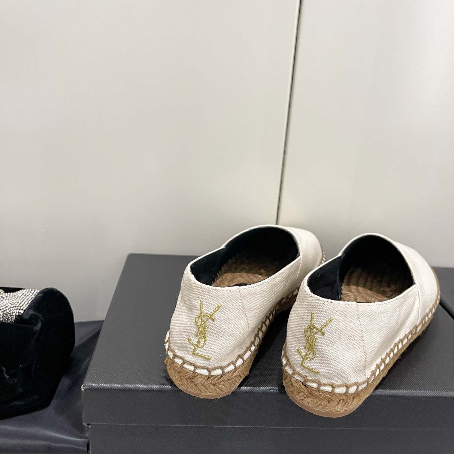 Saint Laurent Cassandre Embroidered Espadrilles In Canvas - PerfectKickZ