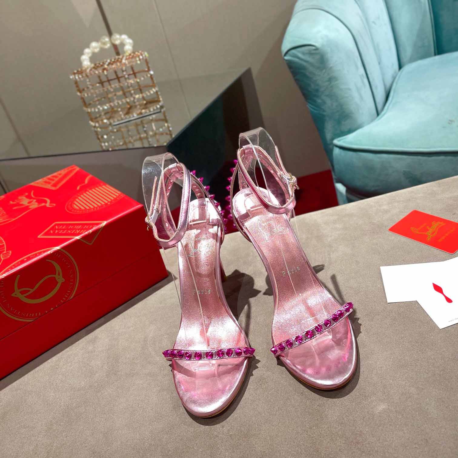 Christian Louboutin Nudes Rosalie Leather Sandals - PerfectKickZ