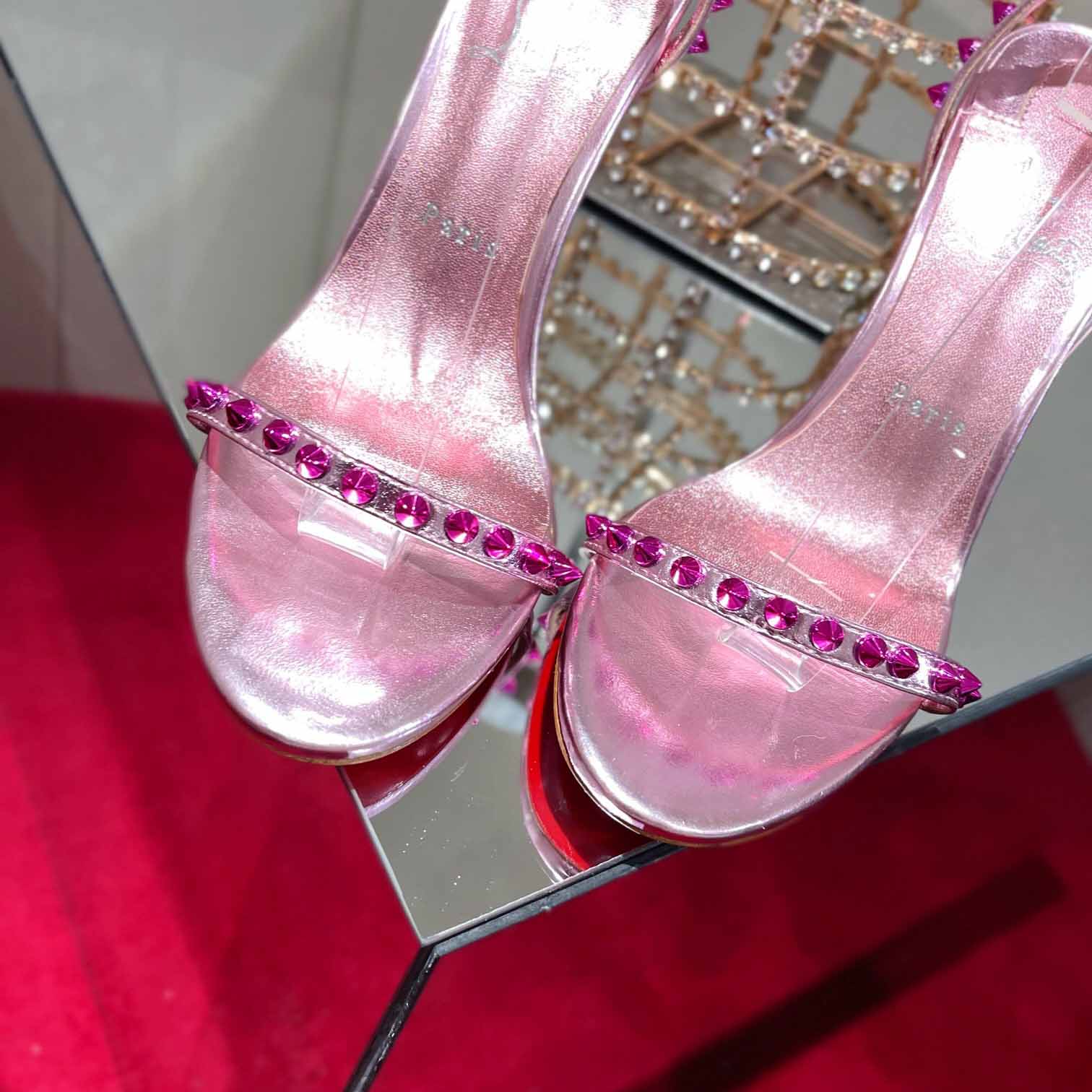 Christian Louboutin Nudes Rosalie Leather Sandals - PerfectKickZ