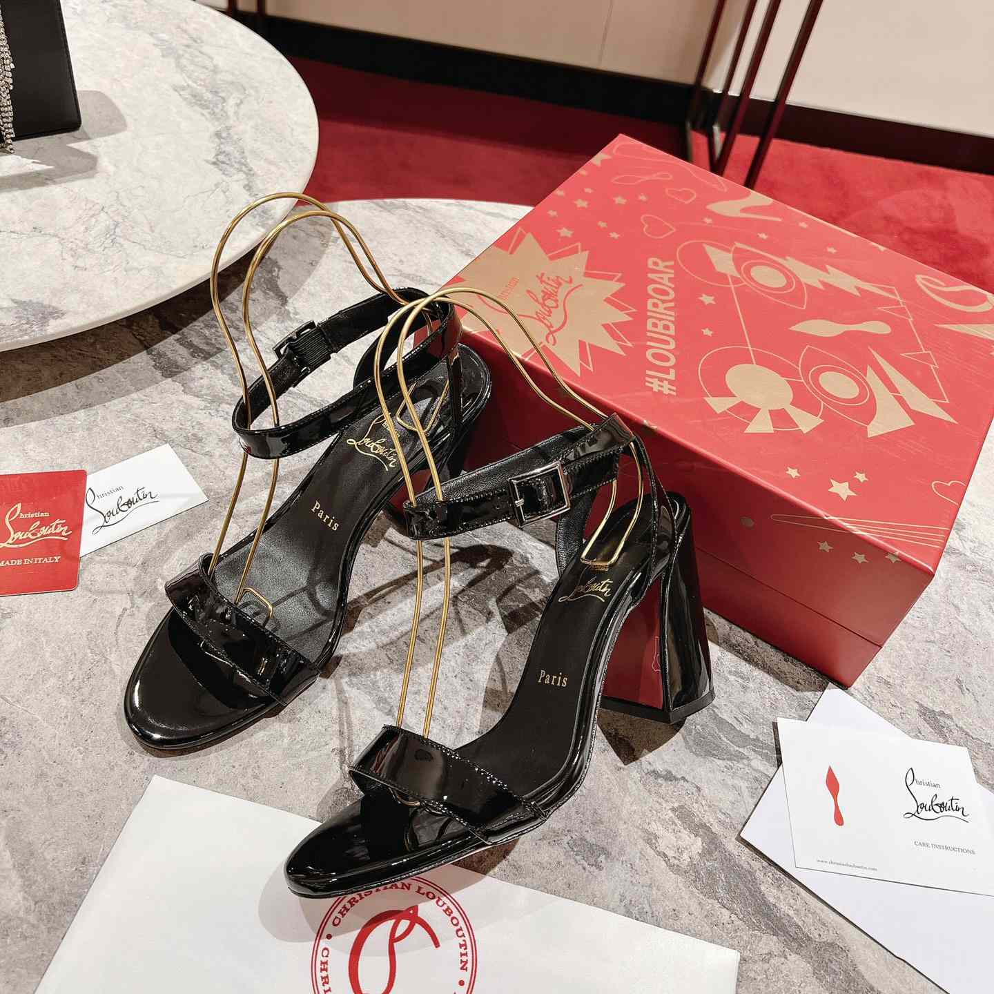 Christian Louboutin Miss Sabina Patent Sandals 85 - PerfectKickZ