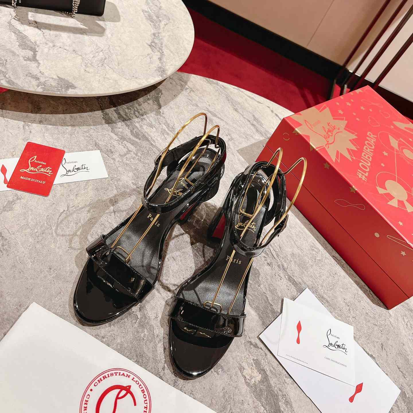 Christian Louboutin Miss Sabina Patent Sandals 85 - PerfectKickZ