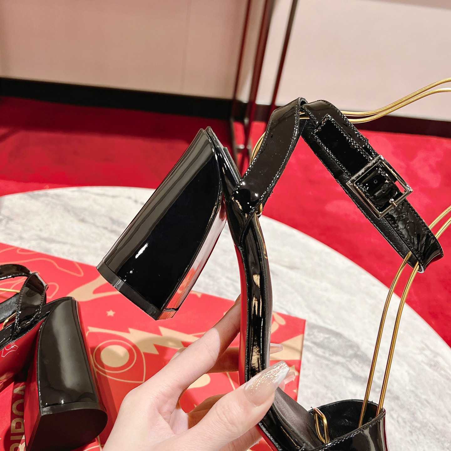 Christian Louboutin Miss Sabina Patent Sandals 85 - PerfectKickZ