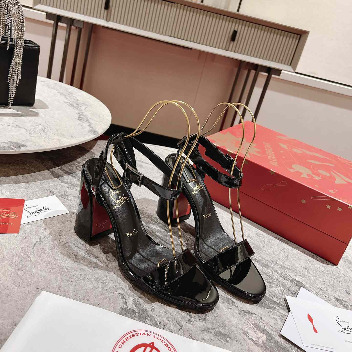 Christian Louboutin Miss Sabina Patent Sandals 85 - PerfectKickZ