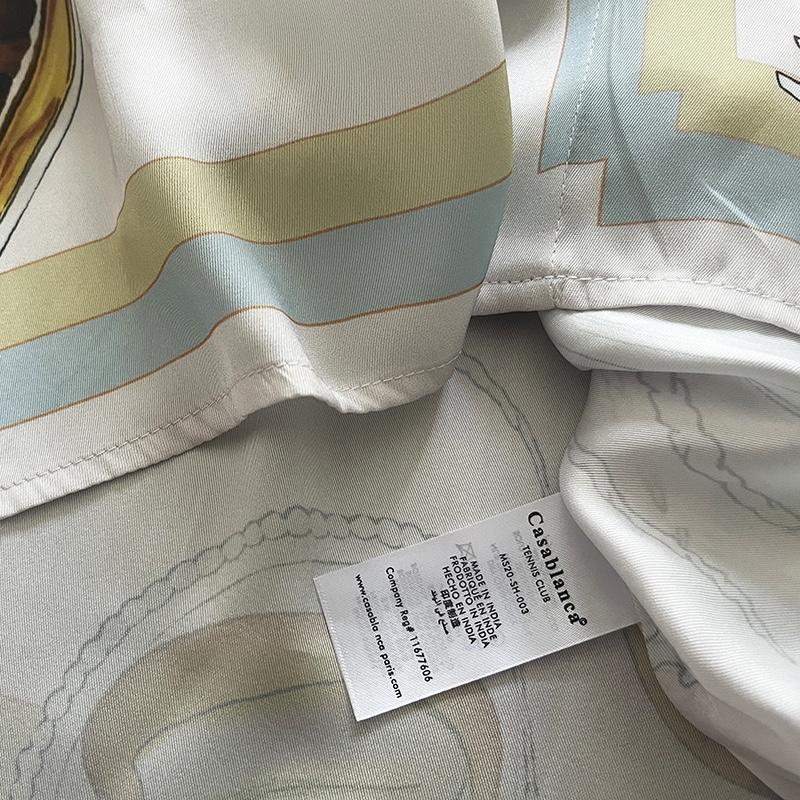 Casablanca Patisseries En Vol Cuban Collar Silk Shirt - PerfectKickZ