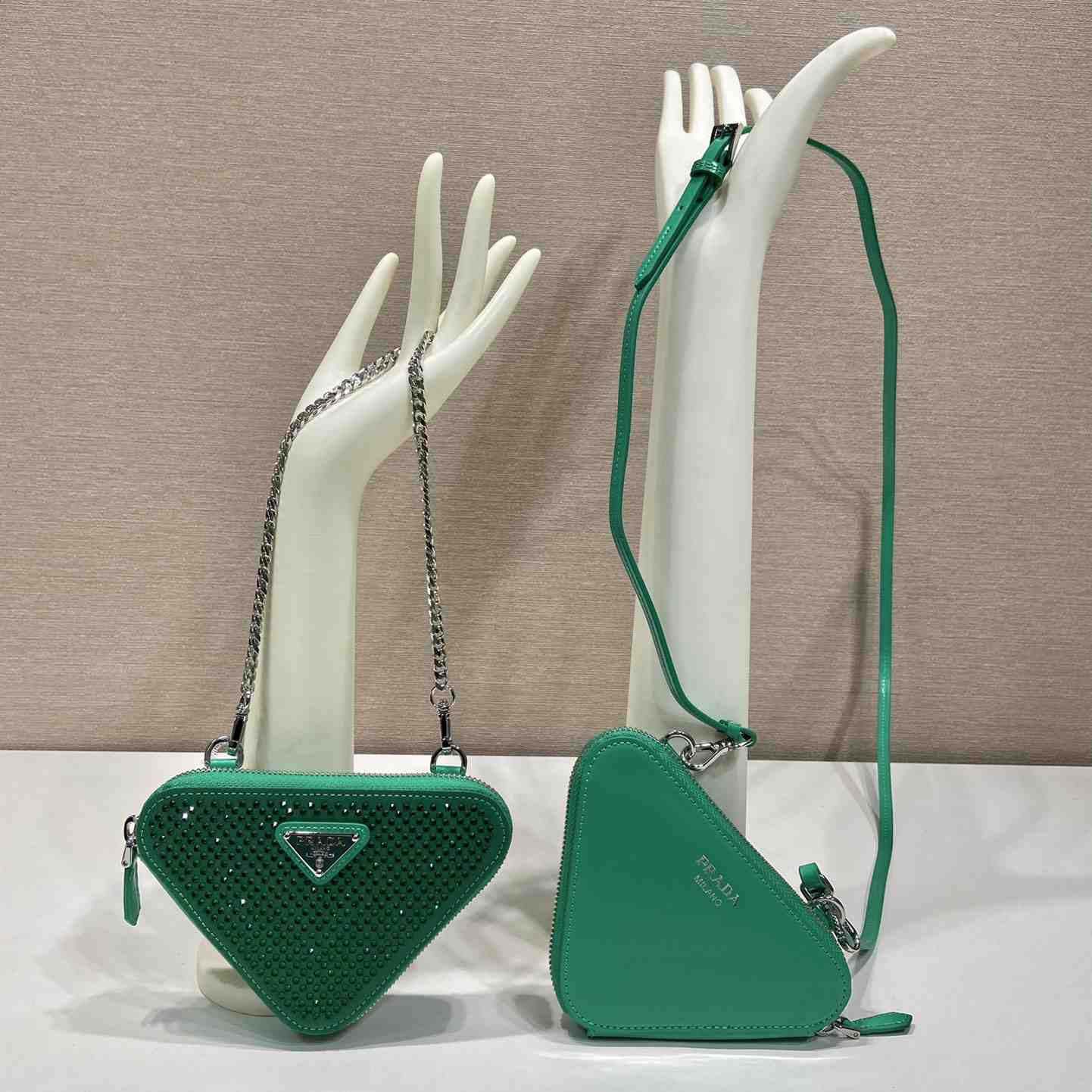 Prada Embellished Satin And Leather Mini-Pouch - PerfectKickZ