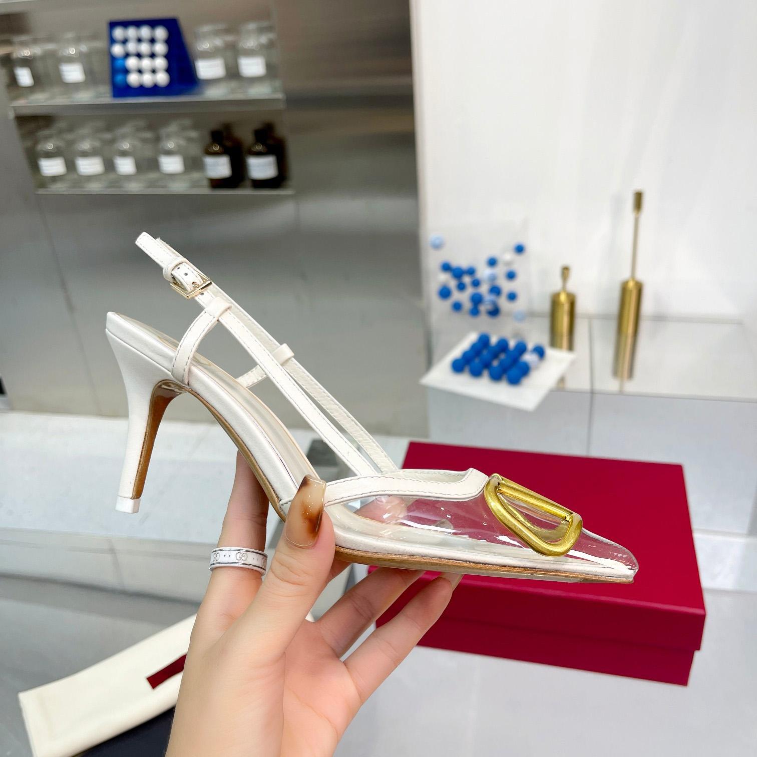 Valenti VLogo Signature Slingback Pump In Transparent Polymer Material  80MM - PerfectKickZ