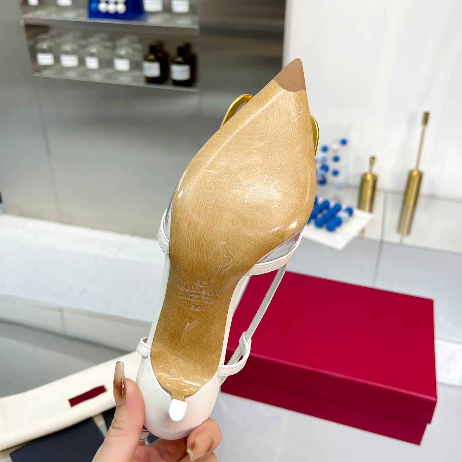 Valenti VLogo Signature Slingback Pump In Transparent Polymer Material  80MM - PerfectKickZ
