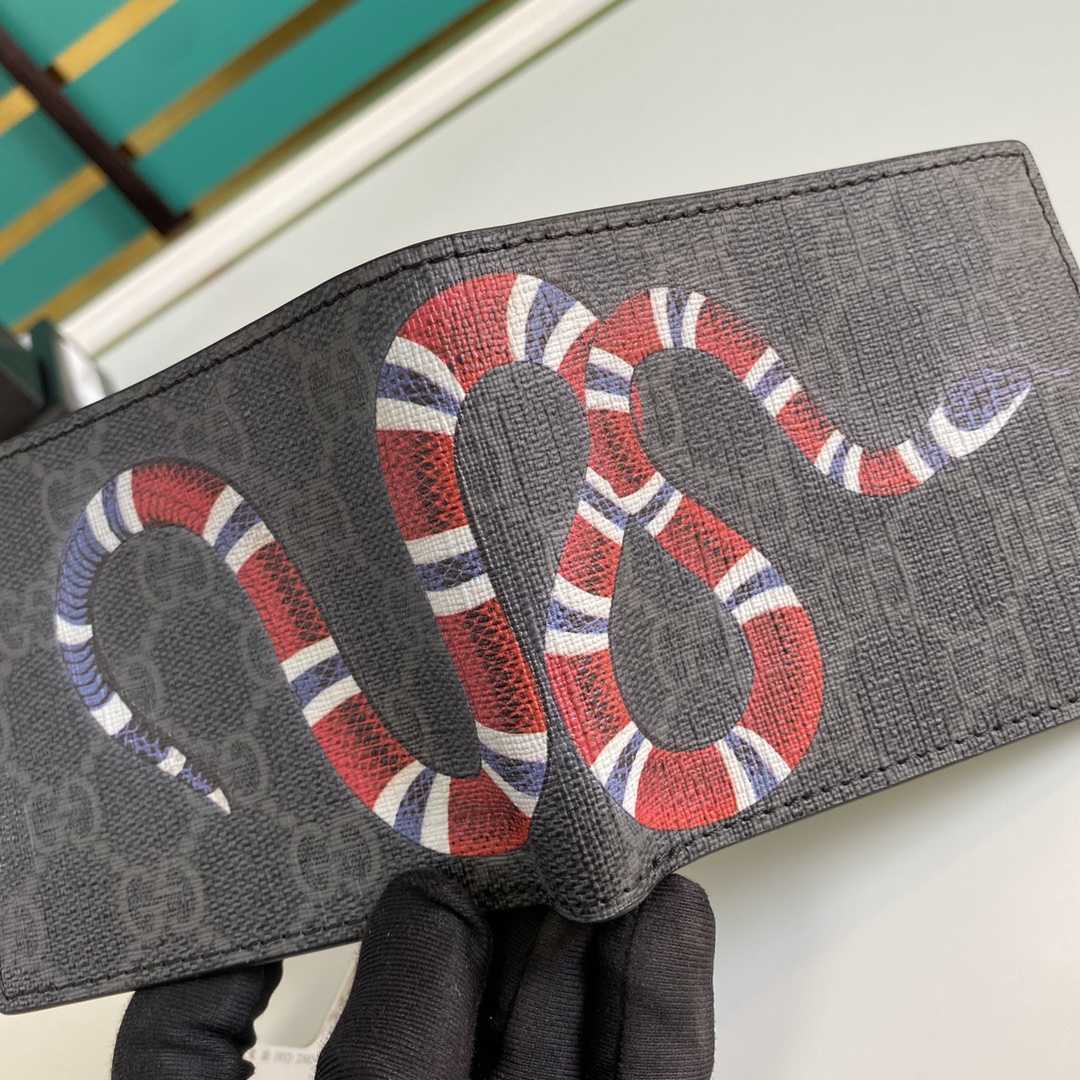 Gucci Kingsnake Print GG Supreme Wallet(11-9-1.5cm)    - PerfectKickZ