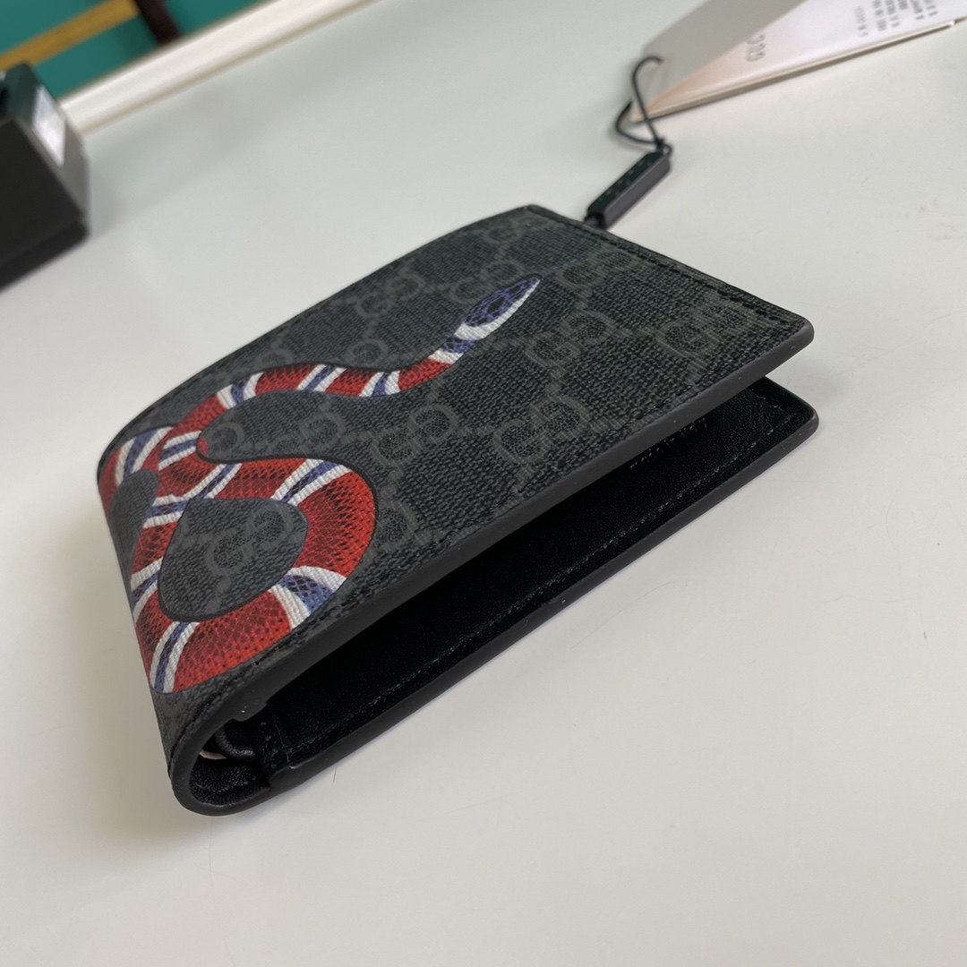 Gucci Kingsnake Print GG Supreme Wallet(11-9-1.5cm)    - PerfectKickZ