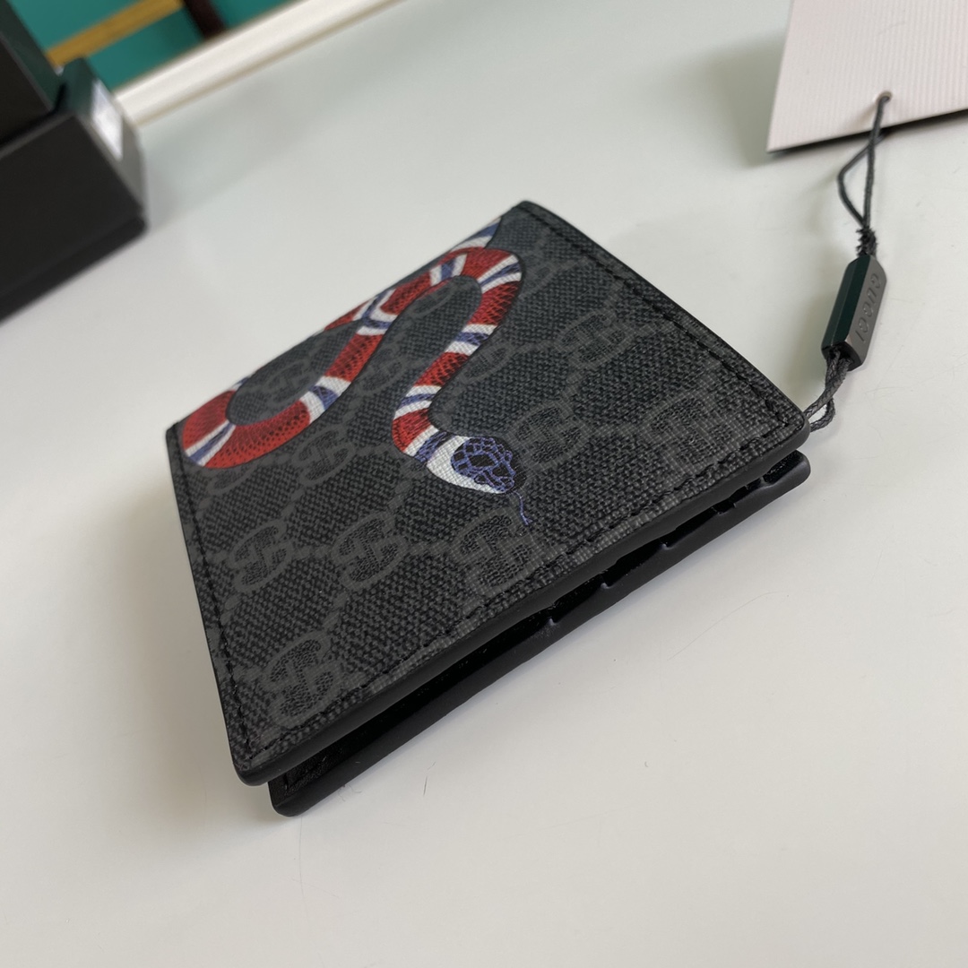 Gucci Kingsnake Print GG Supreme Wallet(11-9-1.5cm)    - PerfectKickZ