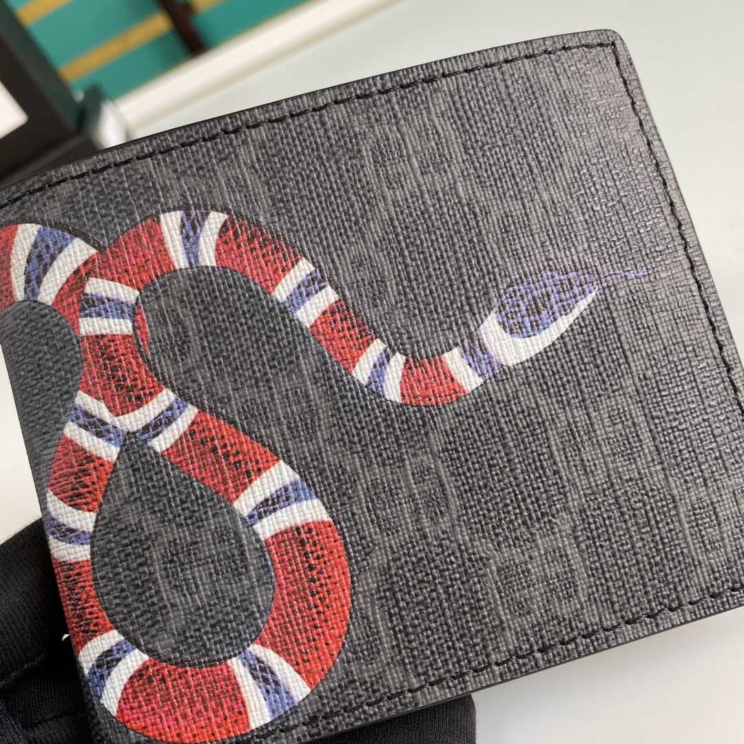 Gucci Kingsnake Print GG Supreme Wallet(11-9-1.5cm)    - PerfectKickZ