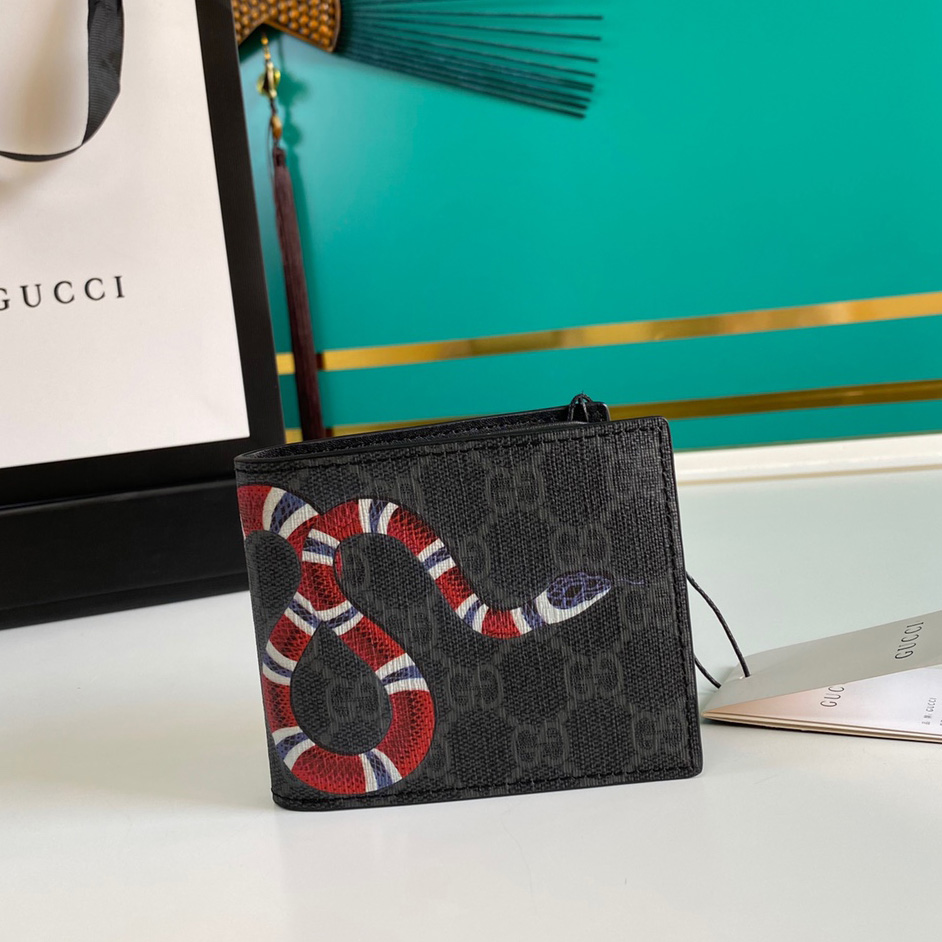 Gucci Kingsnake Print GG Supreme Wallet(11-9-1.5cm)    - PerfectKickZ