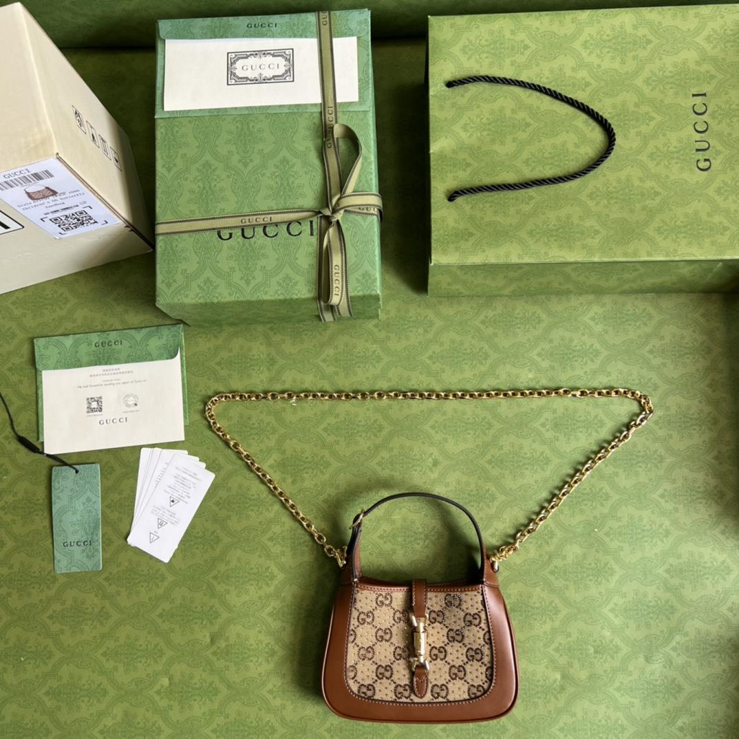 Gucci Jackie 1961 Crystal GG Mini Shoulder Bag(19x13x13cm)   - PerfectKickZ