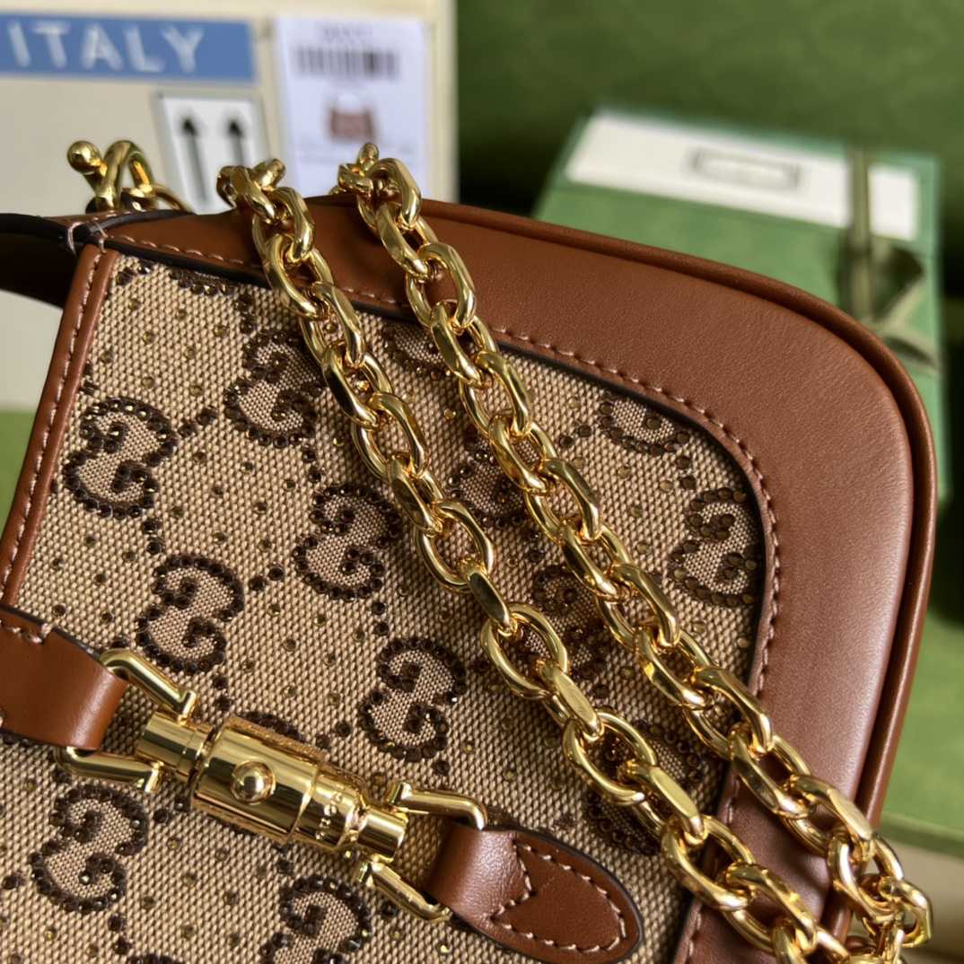 Gucci Jackie 1961 Crystal GG Mini Shoulder Bag(19x13x13cm)   - PerfectKickZ
