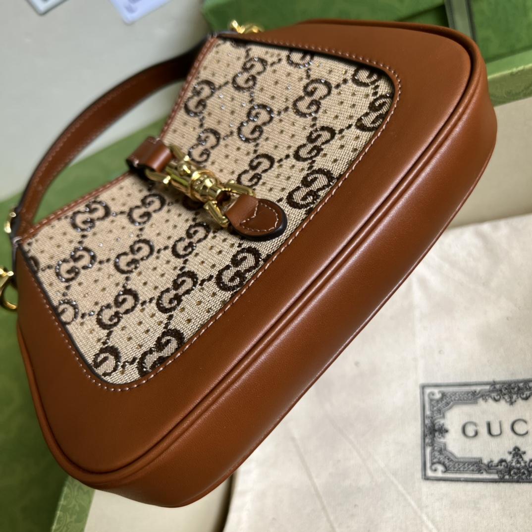 Gucci Jackie 1961 Crystal GG Mini Shoulder Bag(19x13x13cm)   - PerfectKickZ