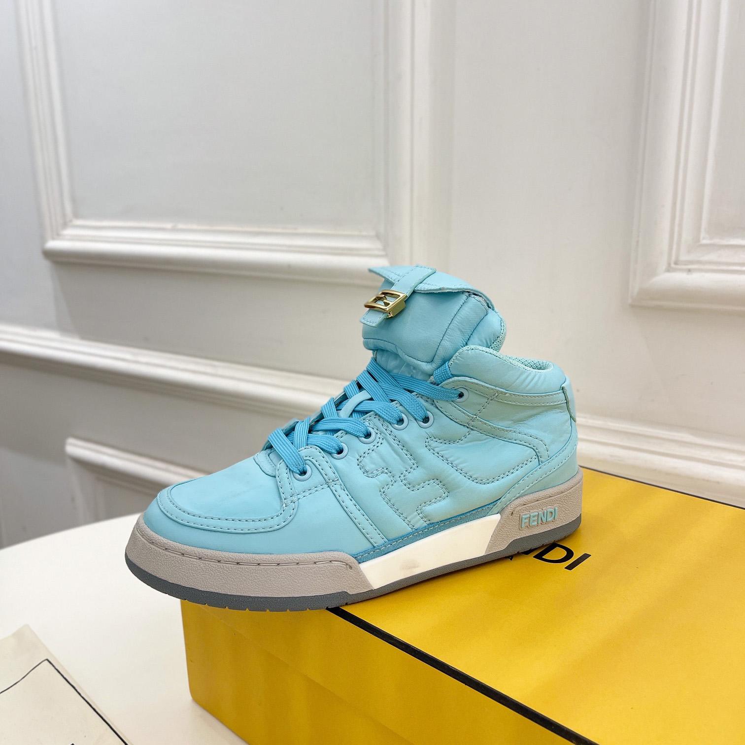Fendi Match Turquoise Nylon High-Tops Sneaker - PerfectKickZ