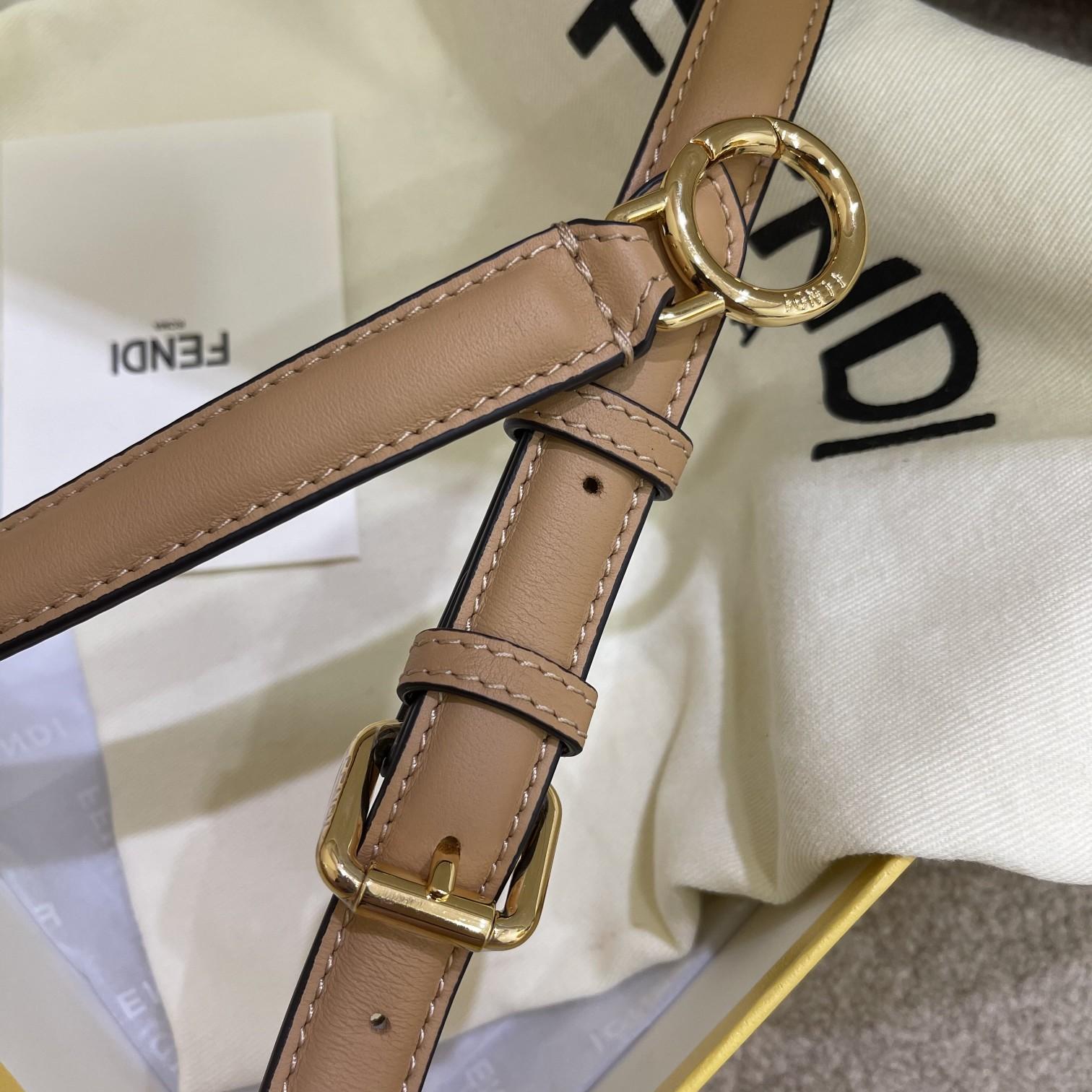 Fendi Peekaboo Iseeu Small Beige Leather Bag - PerfectKickZ