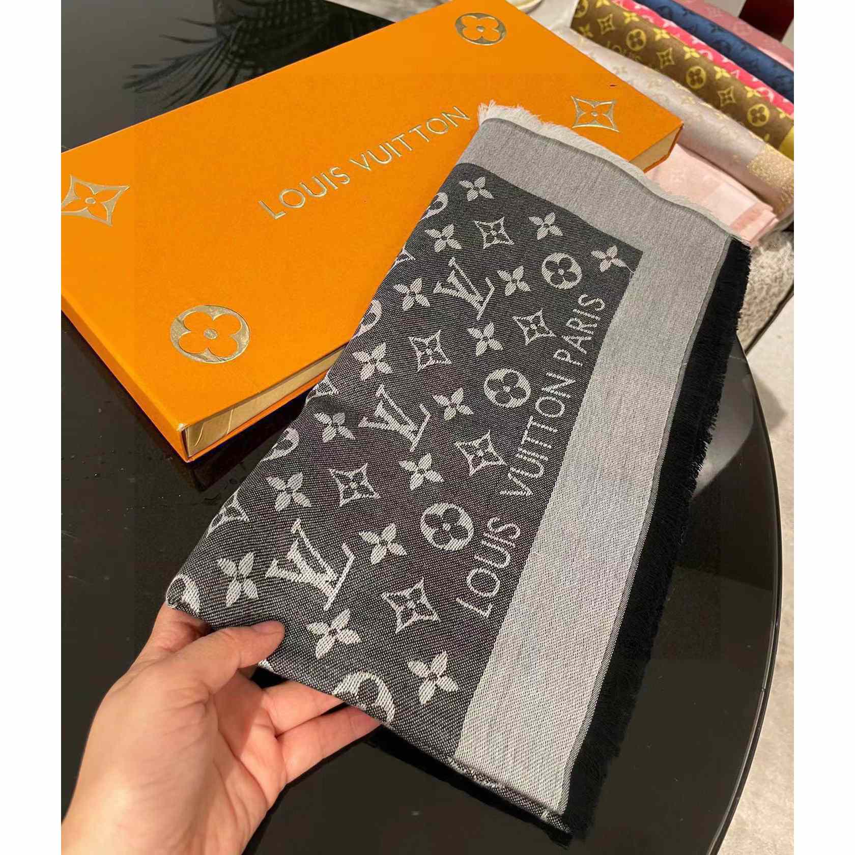 Louis Vuitton Monogram Denim Shawl - PerfectKickZ