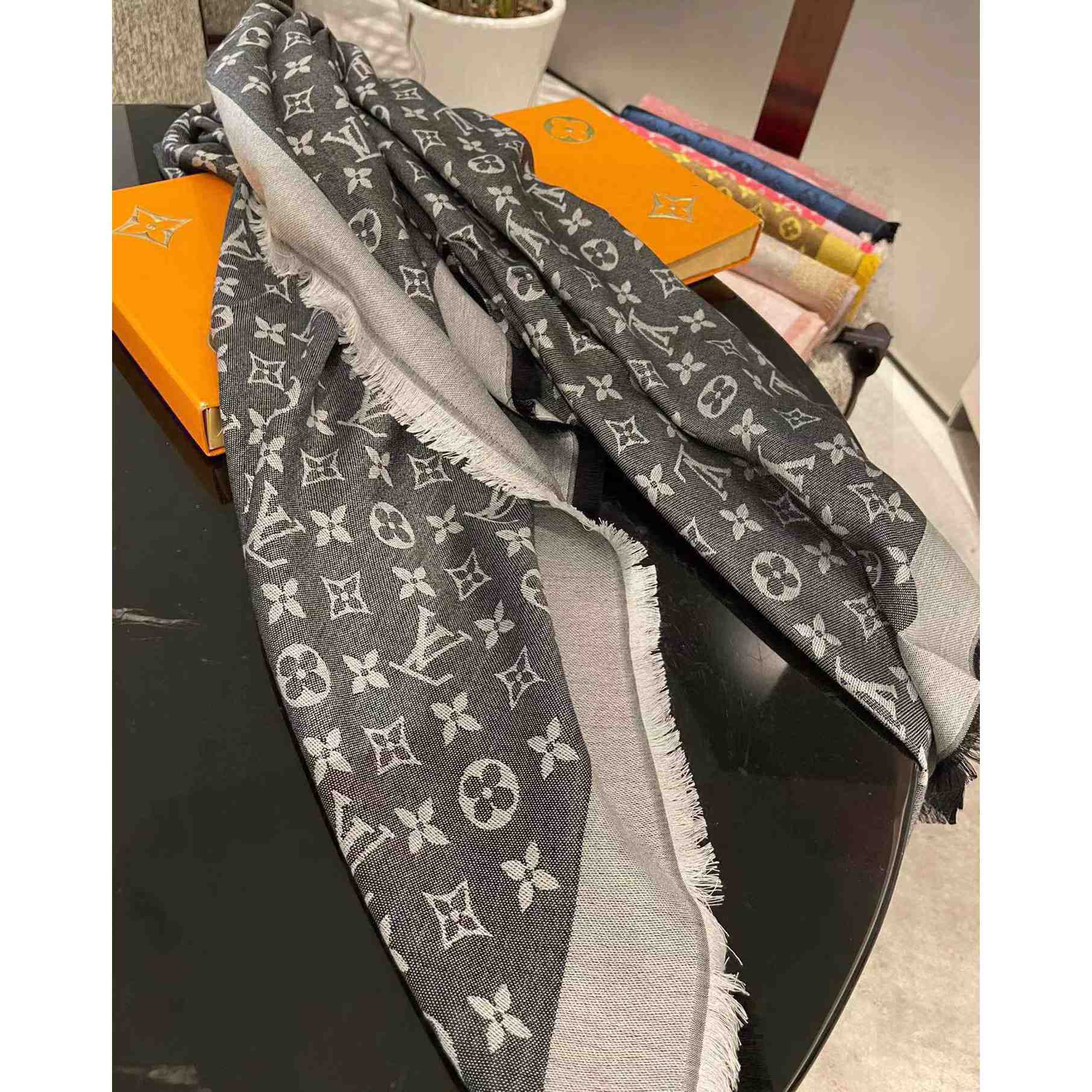 Louis Vuitton Monogram Denim Shawl - PerfectKickZ