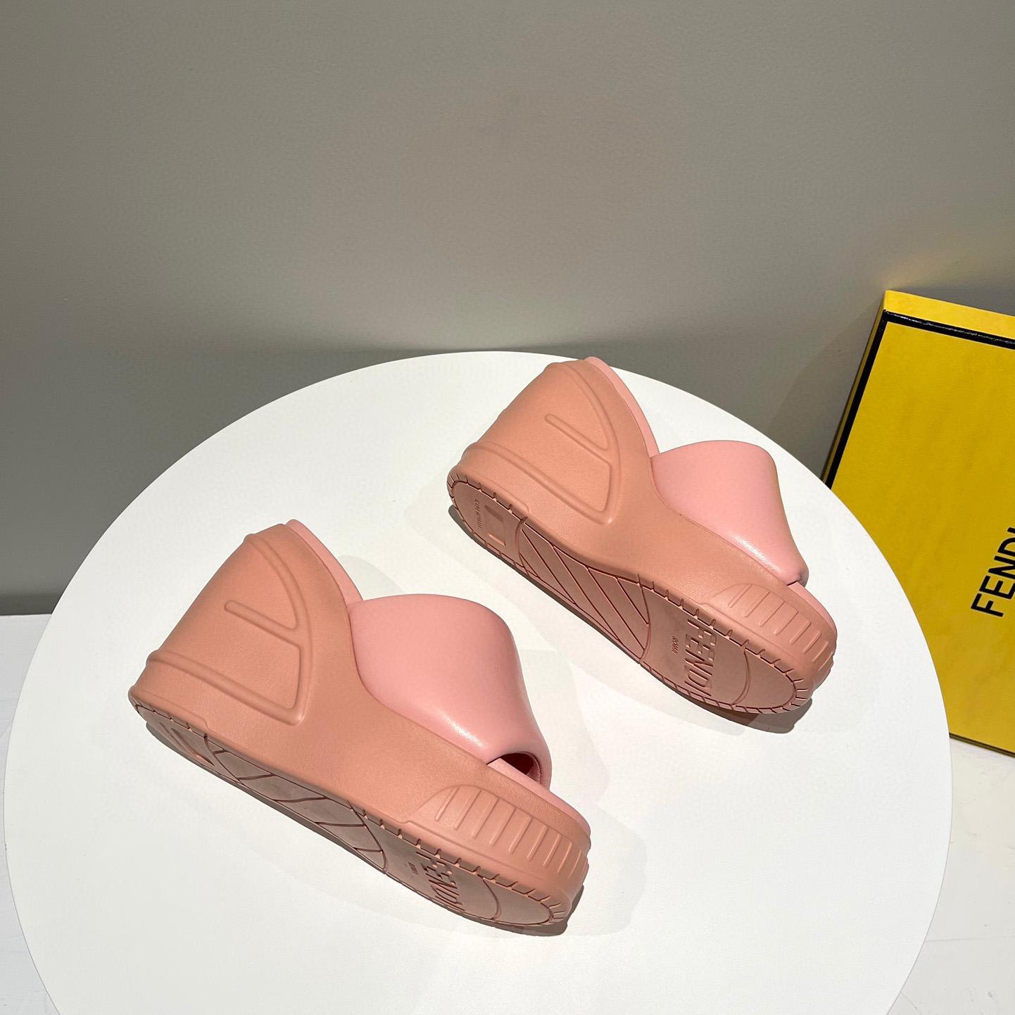 Fendi Fashion Show Pink Nappa Leather Slides - PerfectKickZ