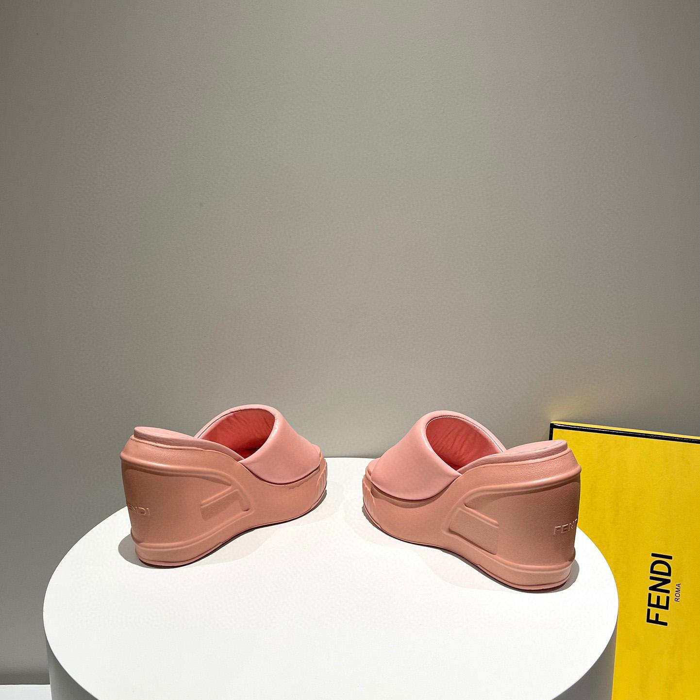 Fendi Fashion Show Pink Nappa Leather Slides - PerfectKickZ
