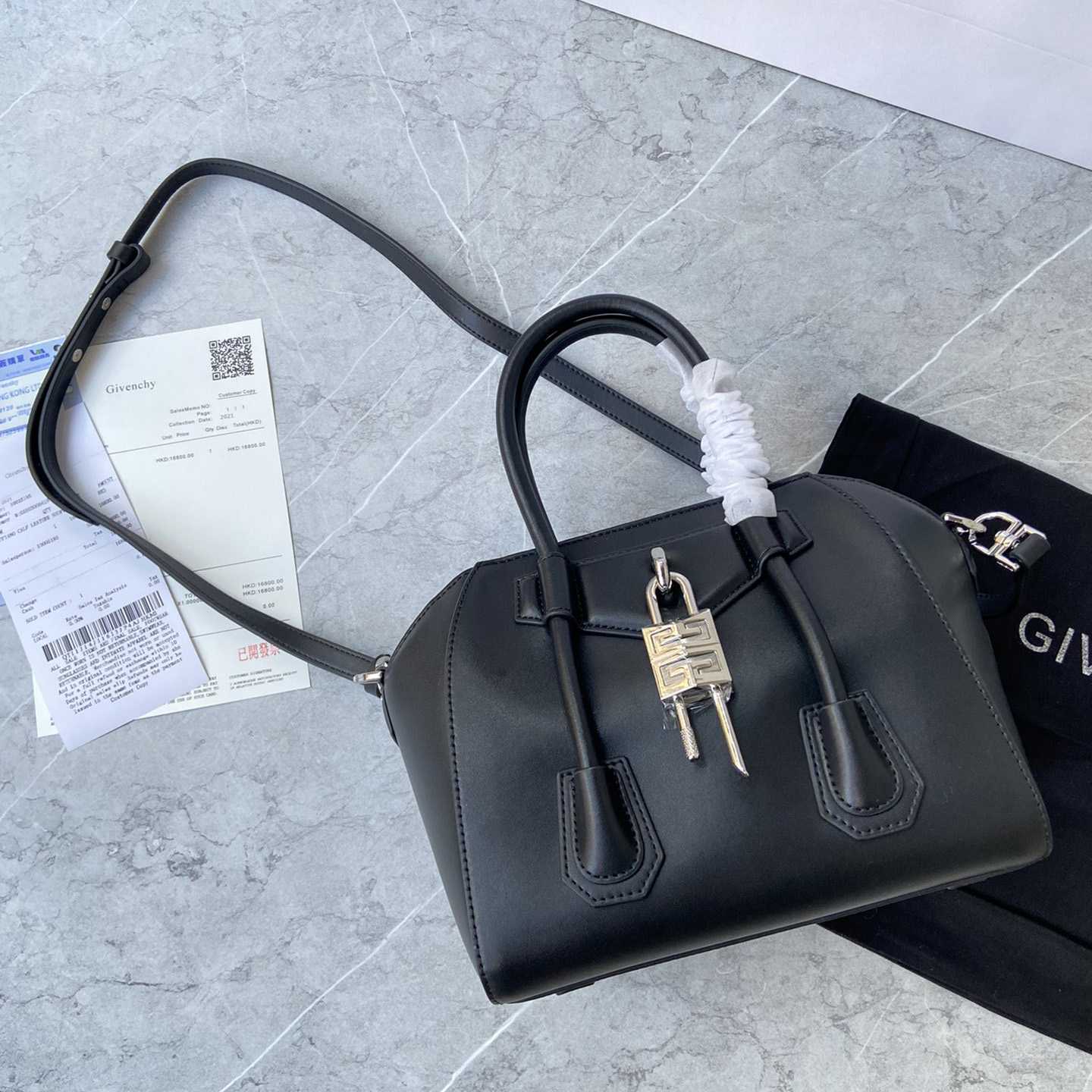Givenchy Mini Antigona Lock Bag In Box Leather (23*27*13cm) - PerfectKickZ
