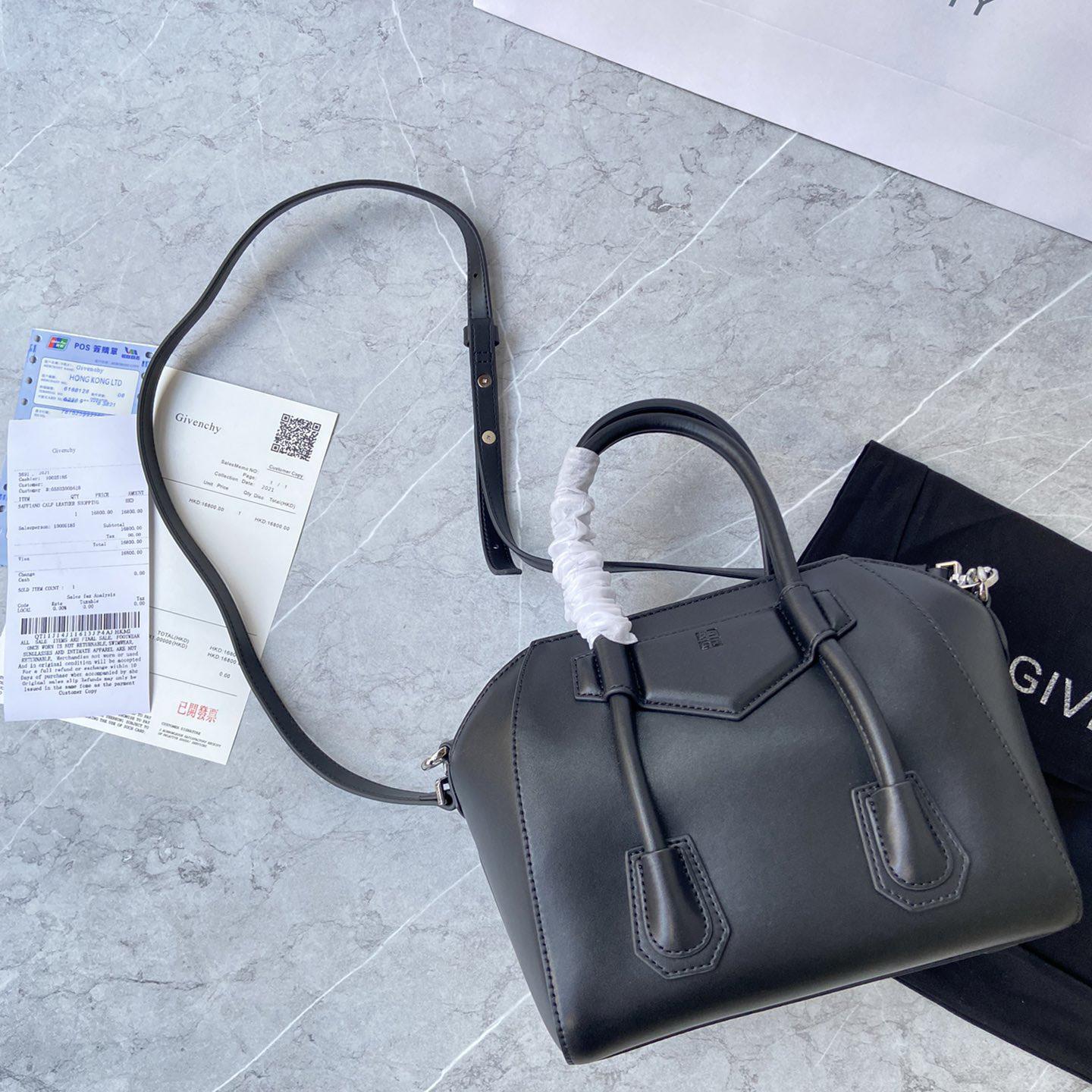 Givenchy Mini Antigona Lock Bag In Box Leather (23*27*13cm) - PerfectKickZ
