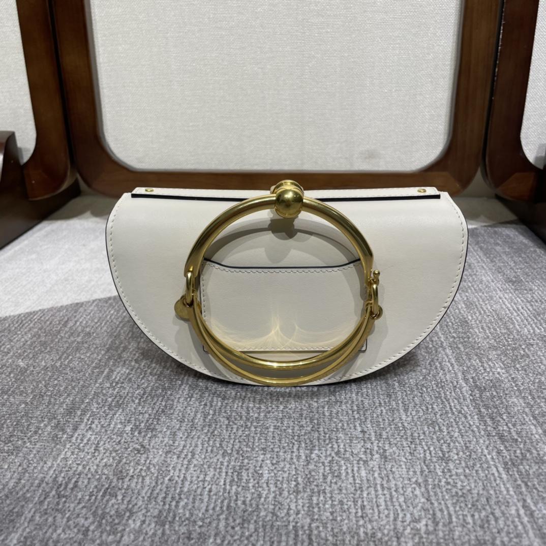 Chloe Women's White Nile Minaudiere Croc Bag (20*6.5*12cm) - PerfectKickZ