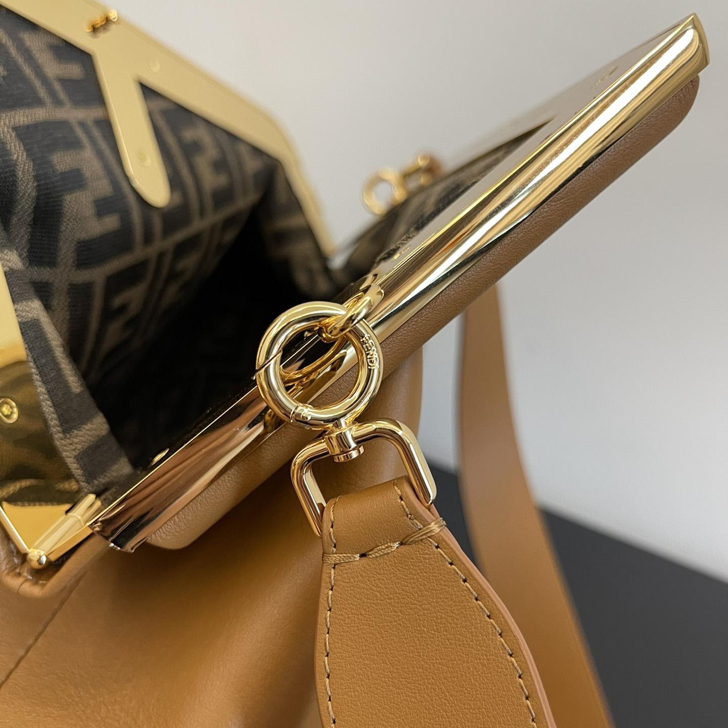Fendi First Medium Brown Leather Bag - PerfectKickZ