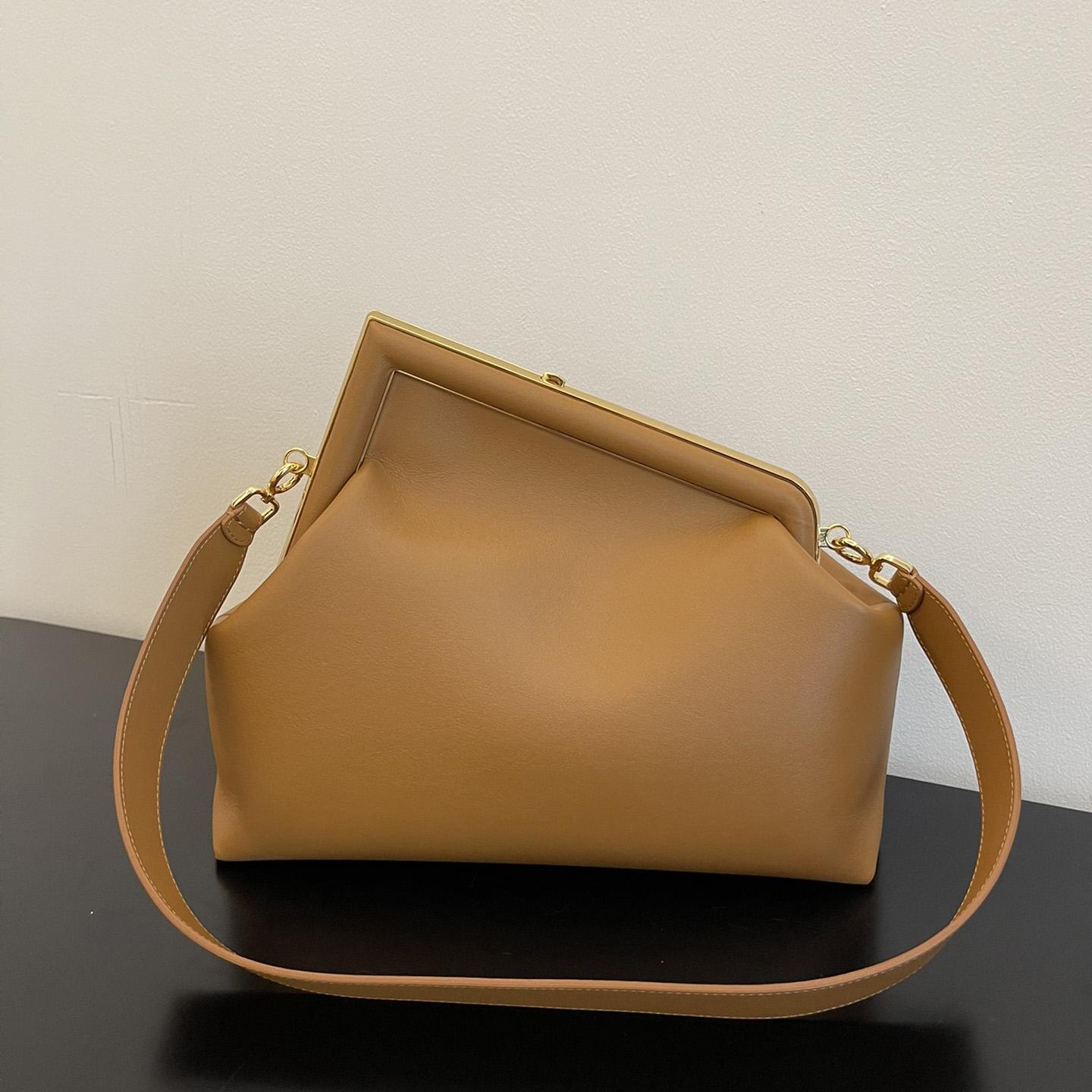 Fendi First Medium Brown Leather Bag - PerfectKickZ