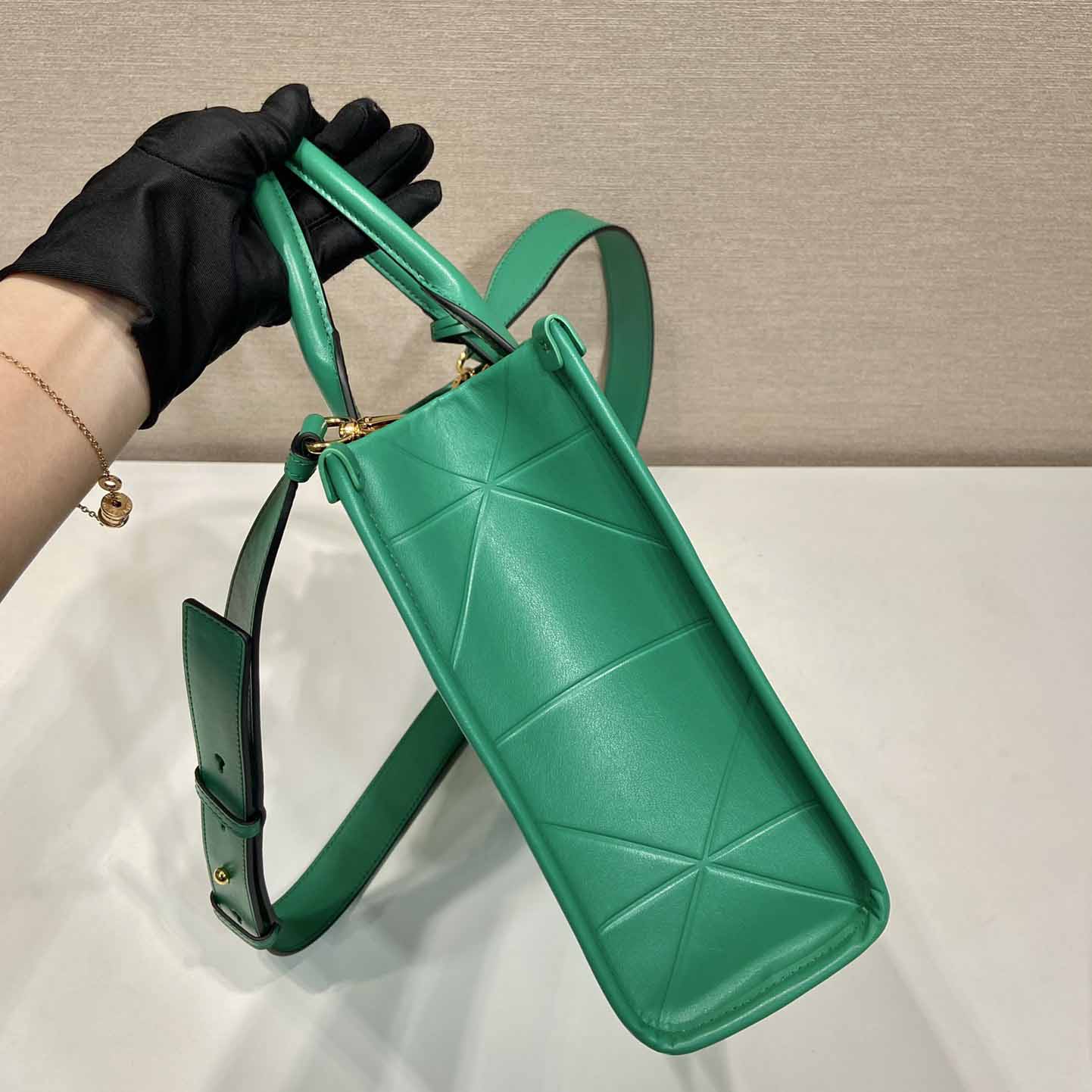 Prada Small Leather Prada Symbole Bag With Topstitching - PerfectKickZ