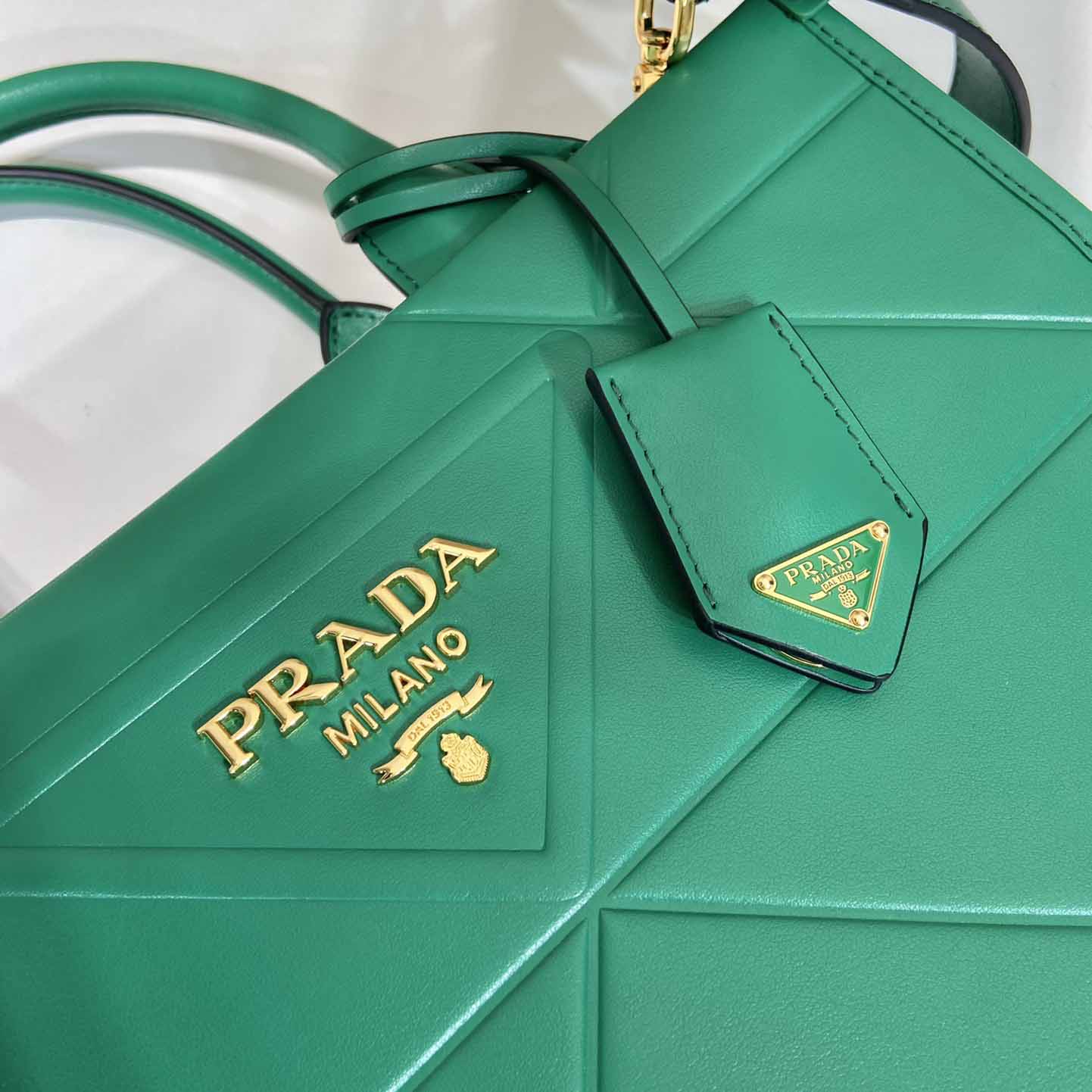 Prada Small Leather Prada Symbole Bag With Topstitching - PerfectKickZ