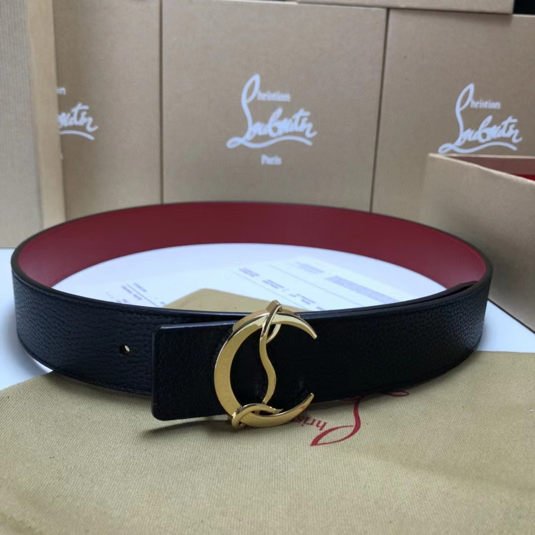 Christian Louboutin Logo Leather Belt  - PerfectKickZ