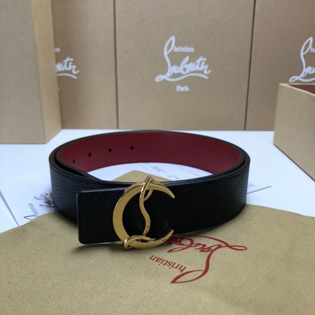 Christian Louboutin Logo Leather Belt  - PerfectKickZ