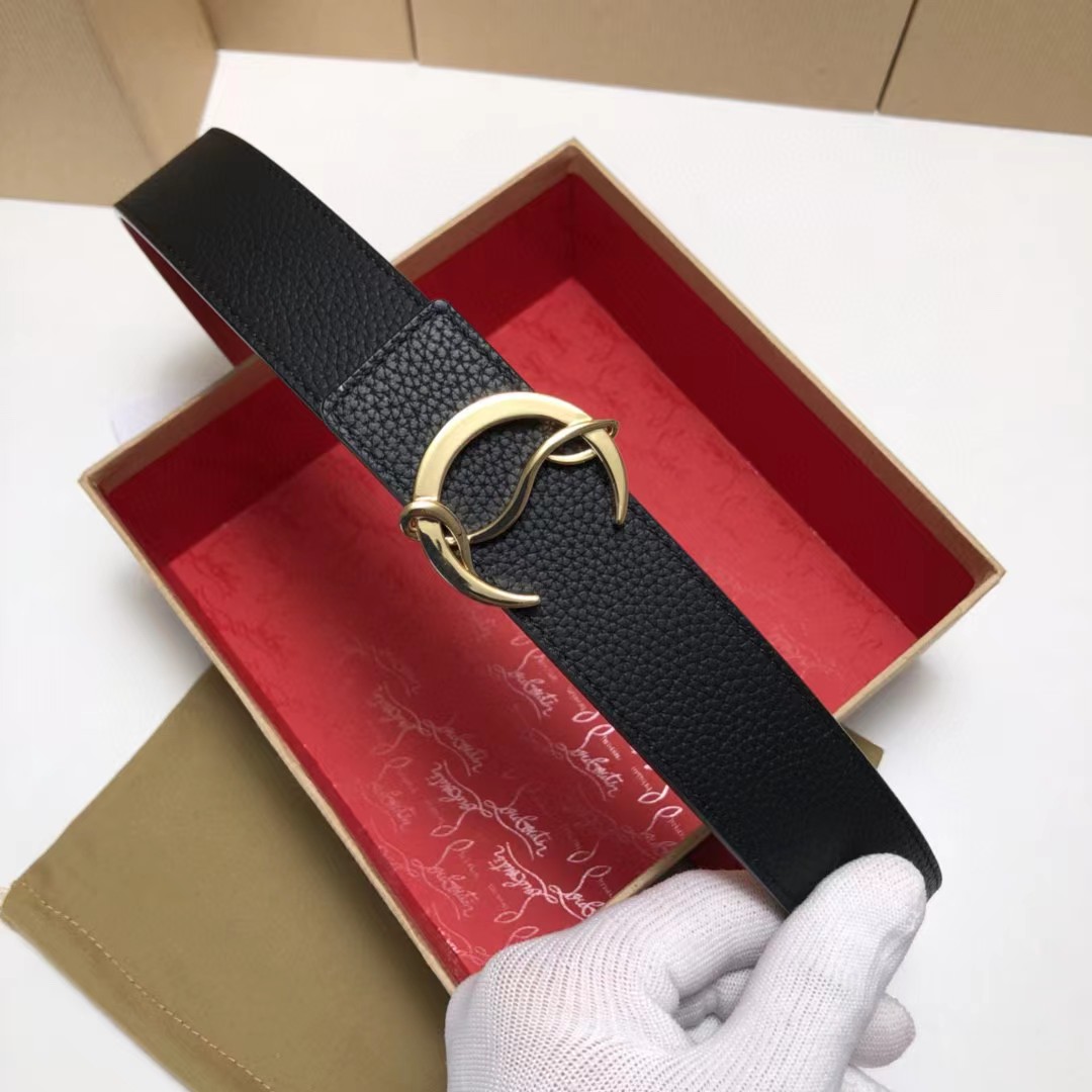 Christian Louboutin Logo Leather Belt  - PerfectKickZ