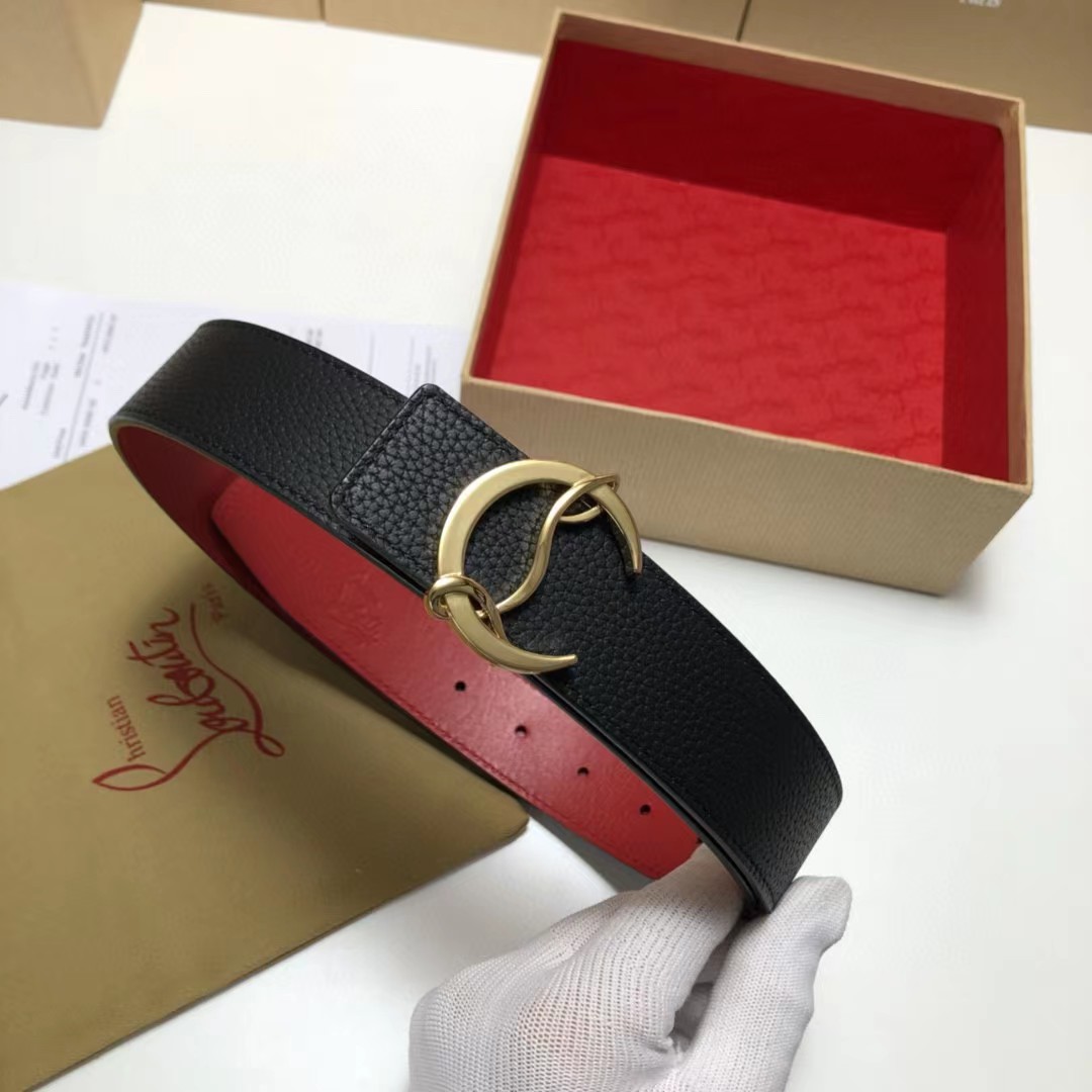 Christian Louboutin Logo Leather Belt  - PerfectKickZ
