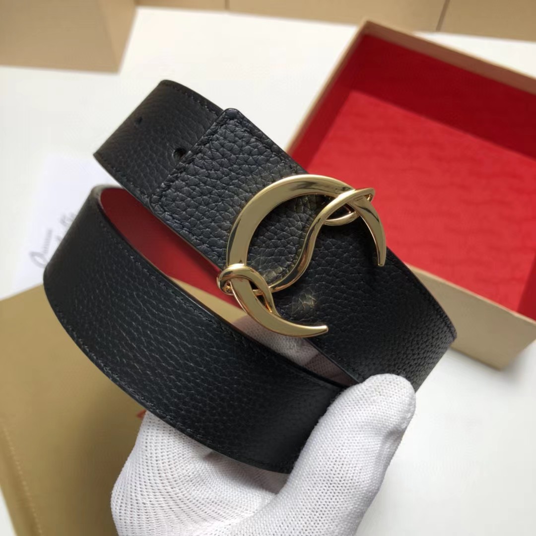 Christian Louboutin Logo Leather Belt  - PerfectKickZ