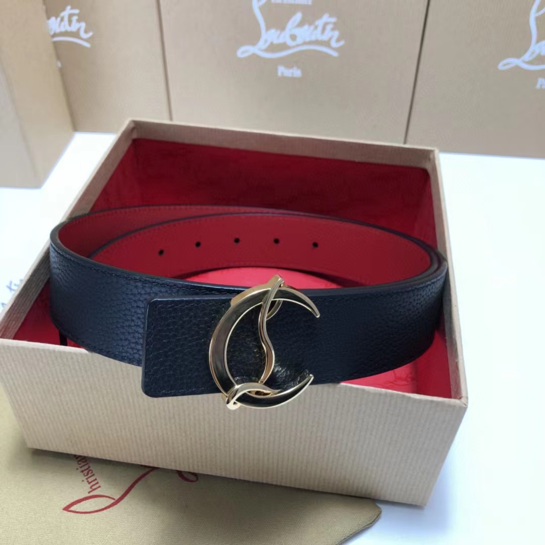 Christian Louboutin Logo Leather Belt  - PerfectKickZ