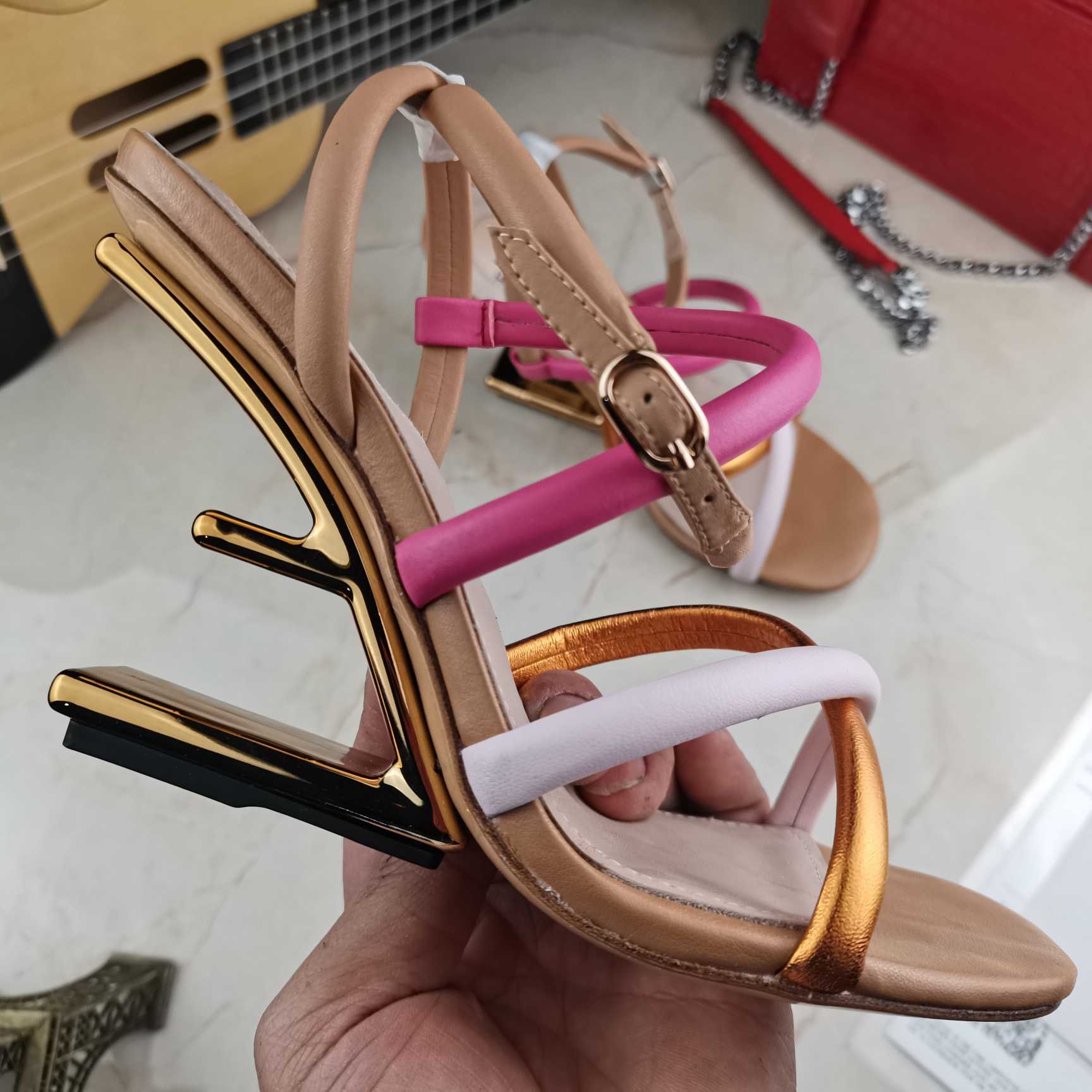 Fendi Women's Purple First Leather Sandal - PerfectKickZ