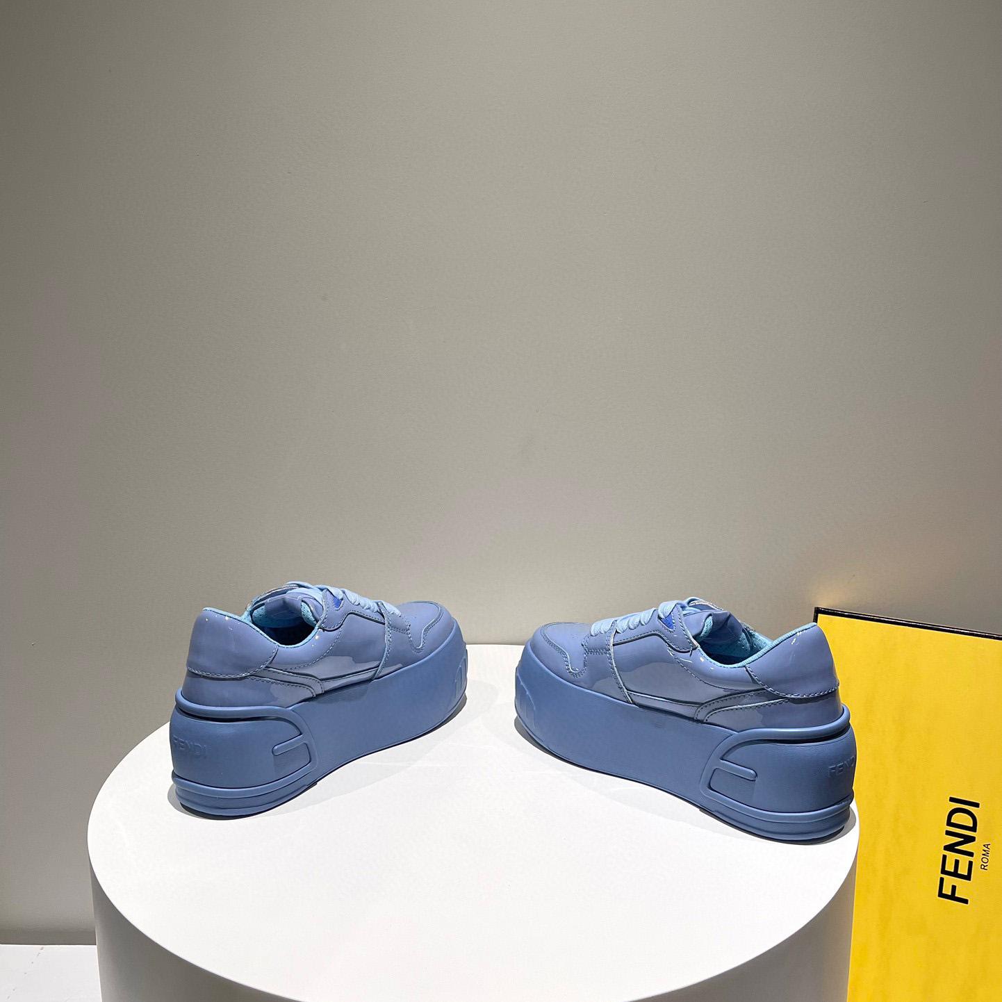 Fendi Fashion Show Blue Leather Low-Tops Sneaker  - PerfectKickZ
