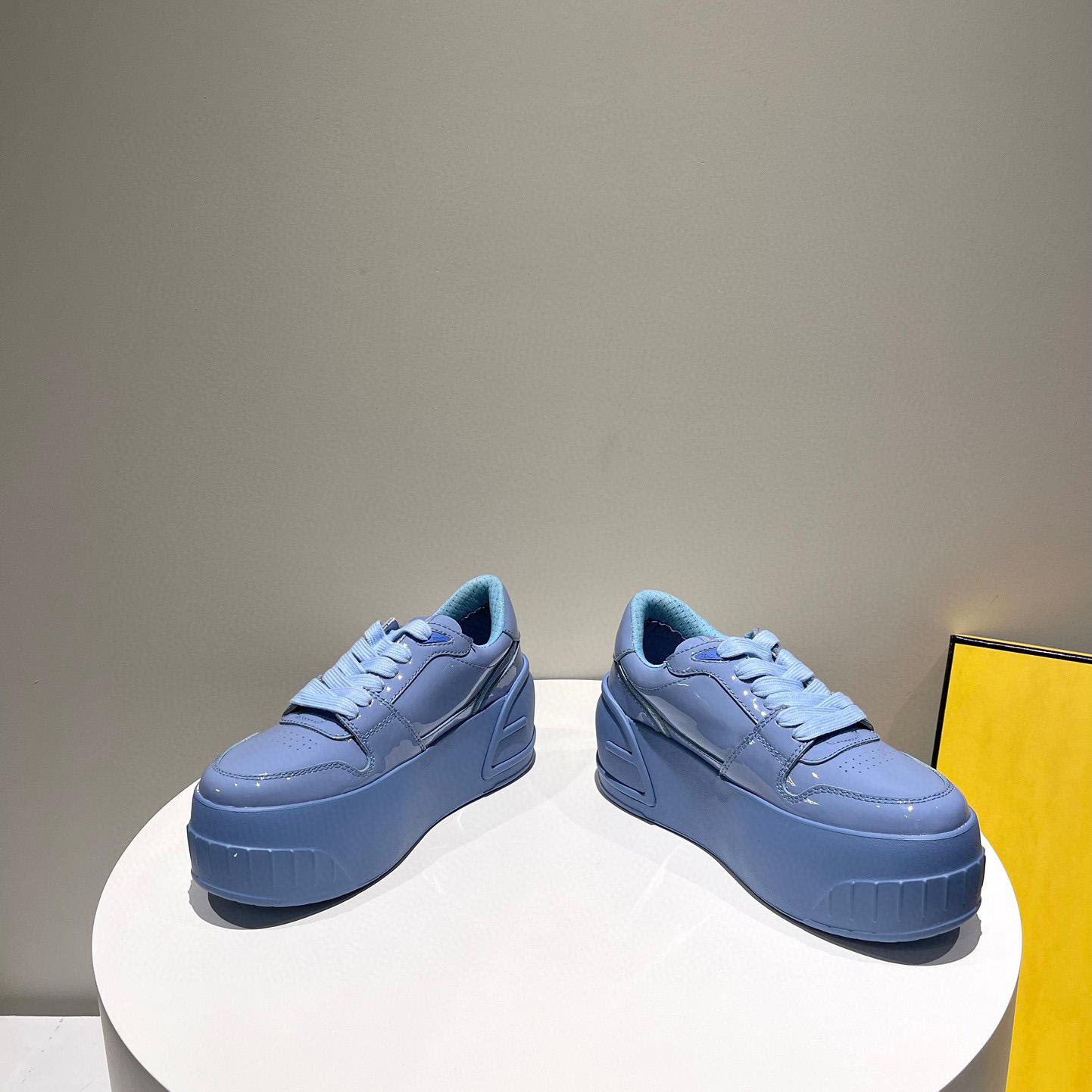 Fendi Fashion Show Blue Leather Low-Tops Sneaker  - PerfectKickZ