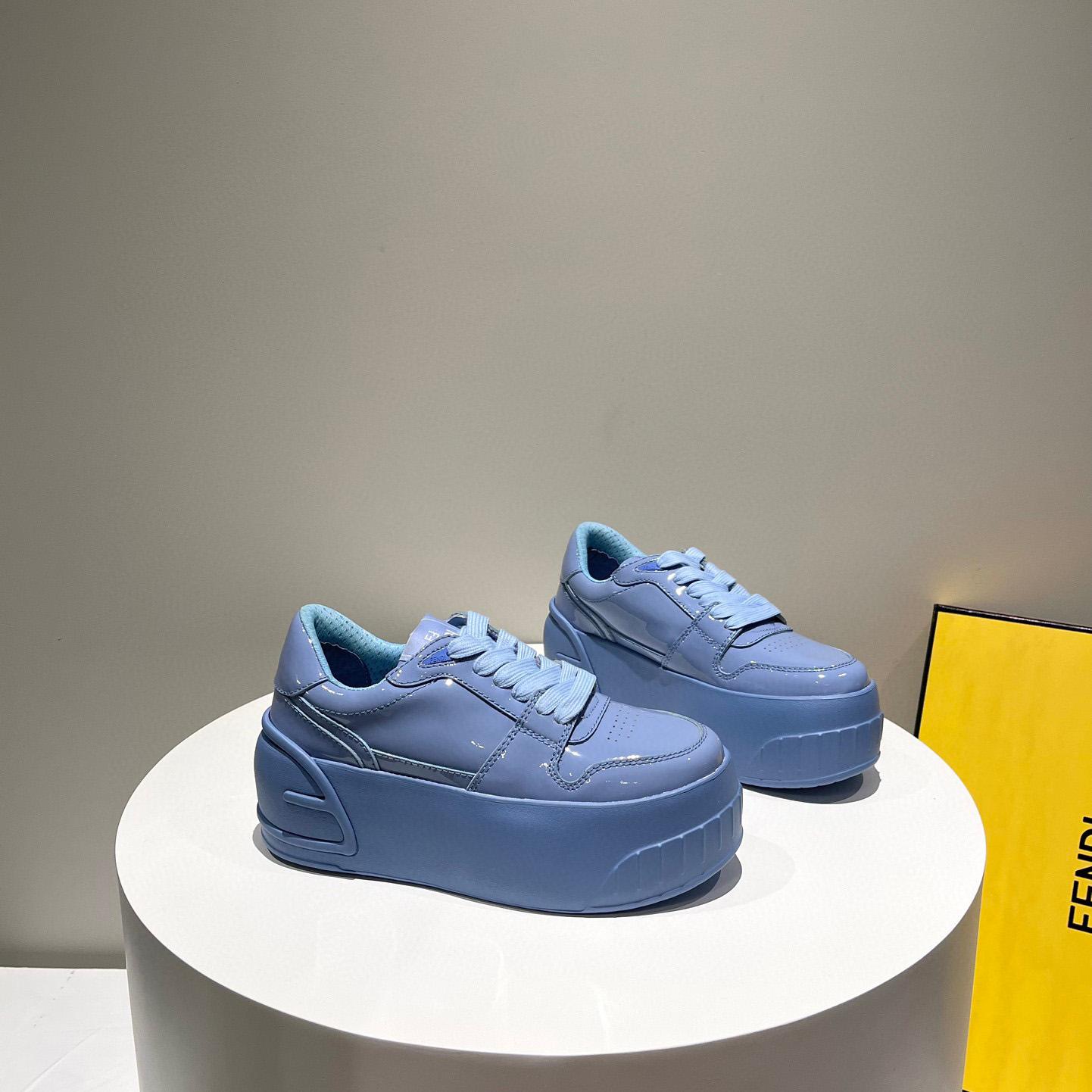 Fendi Fashion Show Blue Leather Low-Tops Sneaker  - PerfectKickZ