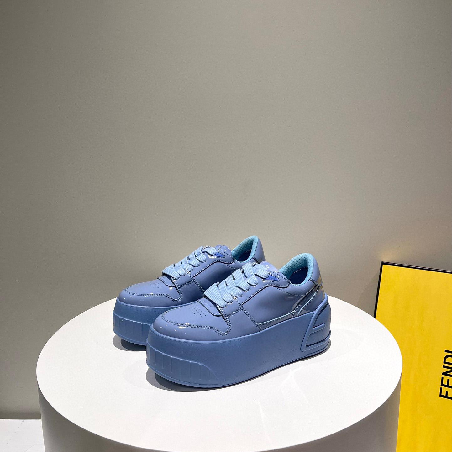Fendi Fashion Show Blue Leather Low-Tops Sneaker  - PerfectKickZ