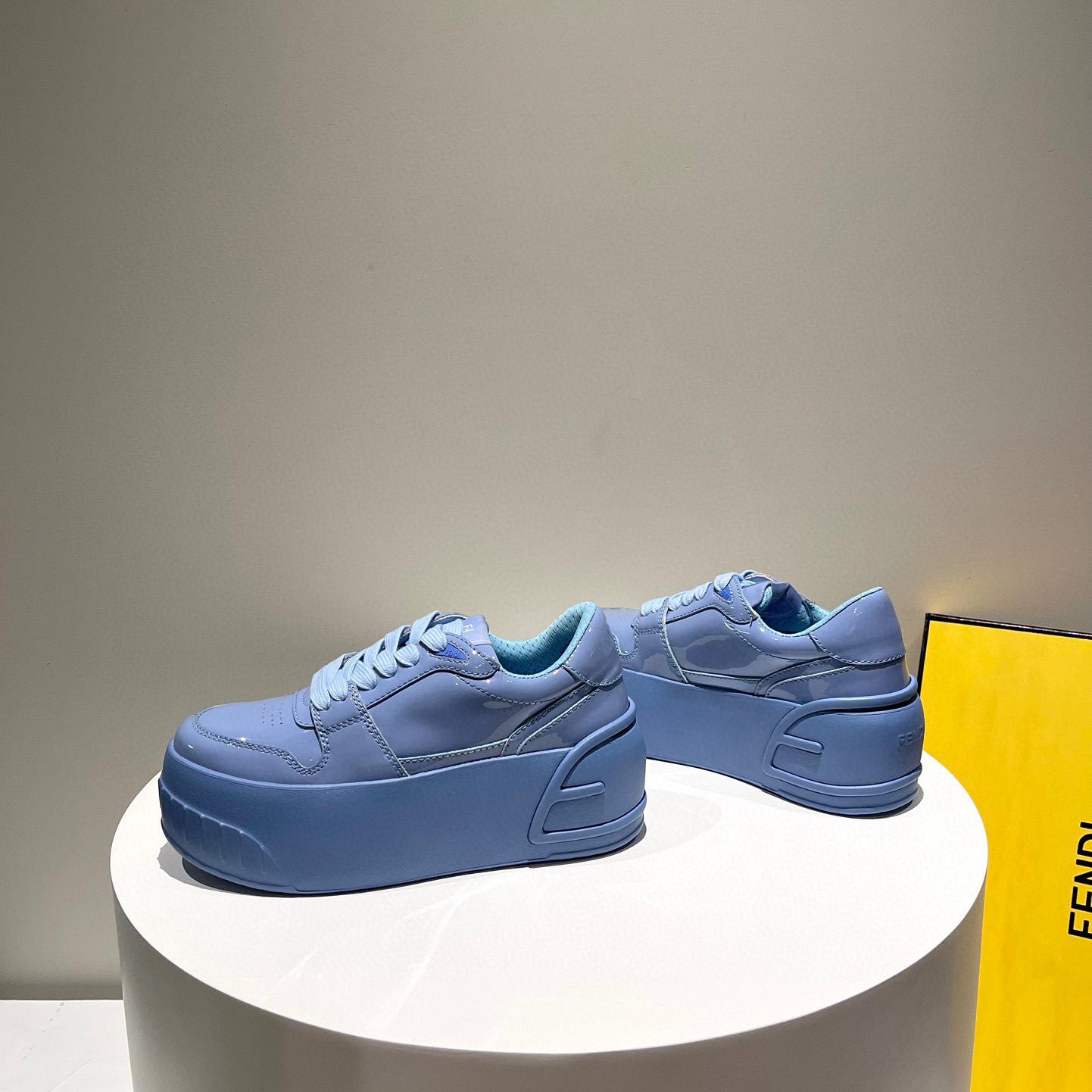 Fendi Fashion Show Blue Leather Low-Tops Sneaker  - PerfectKickZ