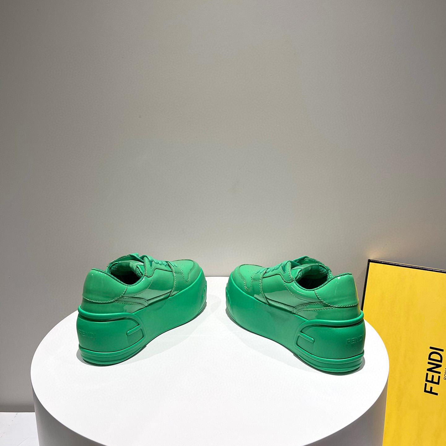 Fendi Fashion Show Green Leather Low-Tops Sneaker  - PerfectKickZ